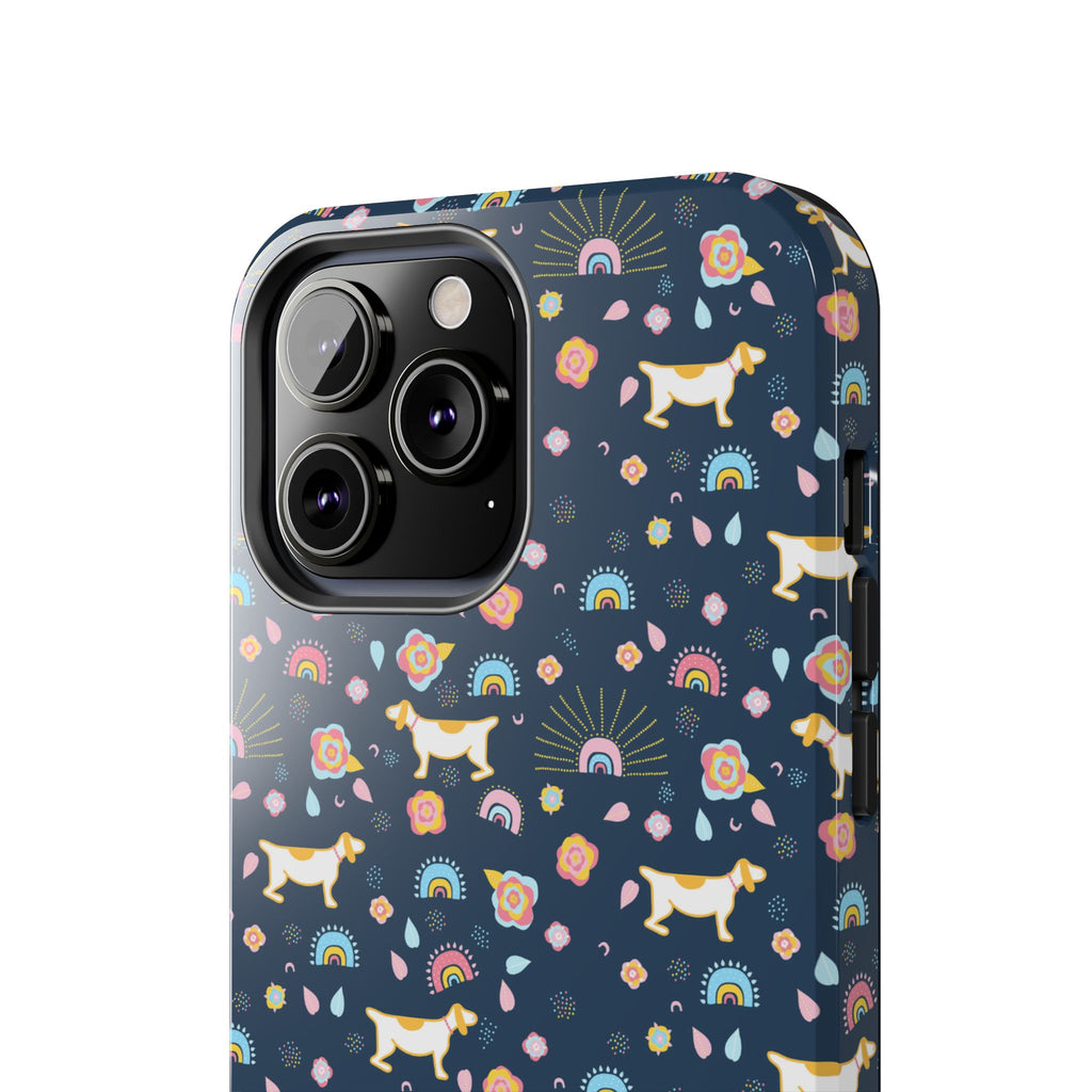 Dachshund Rainbows Tough Phone Case — Cute Floral Wiener Dog Protective Cover
