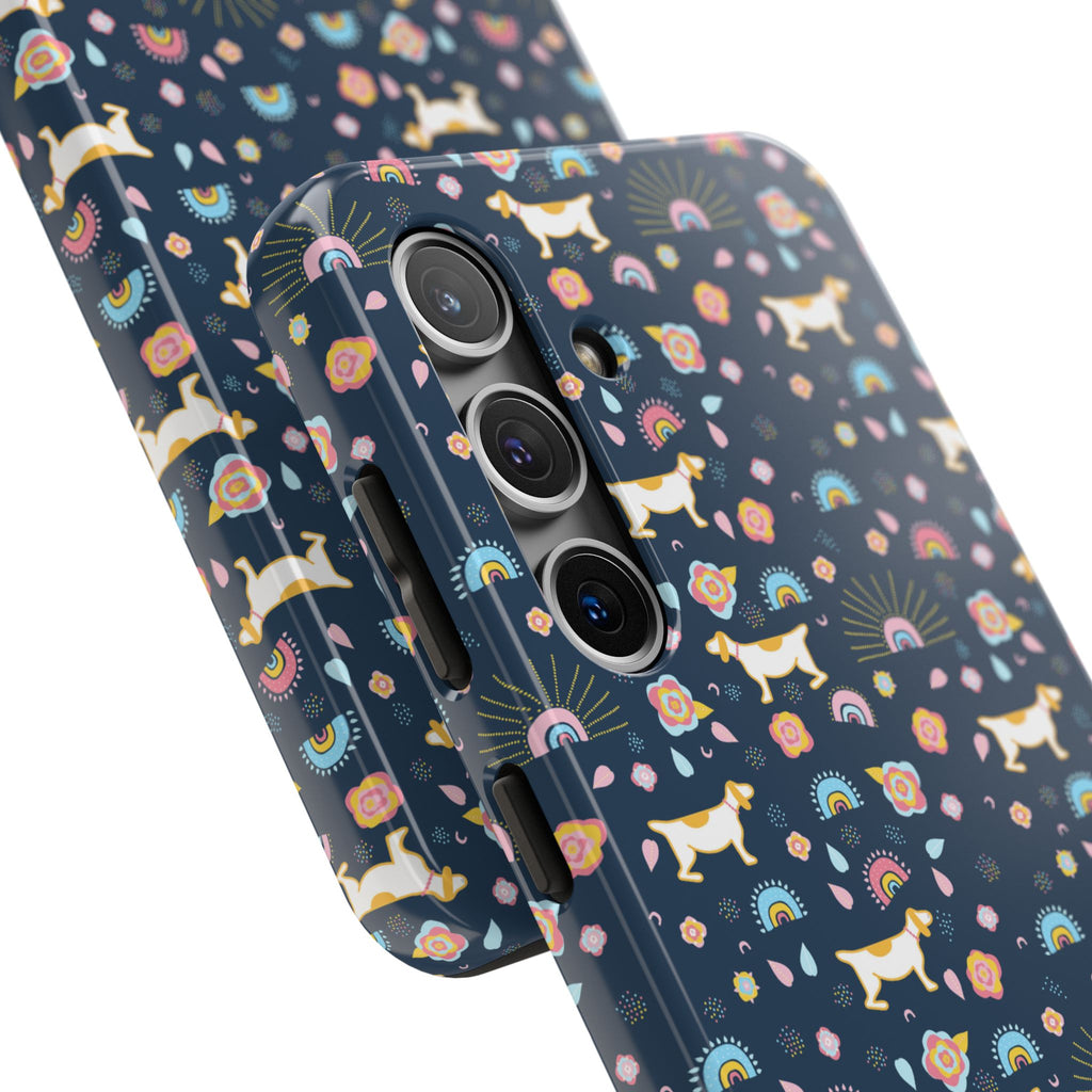 Dachshund Rainbows Tough Phone Case — Cute Floral Wiener Dog Protective Cover