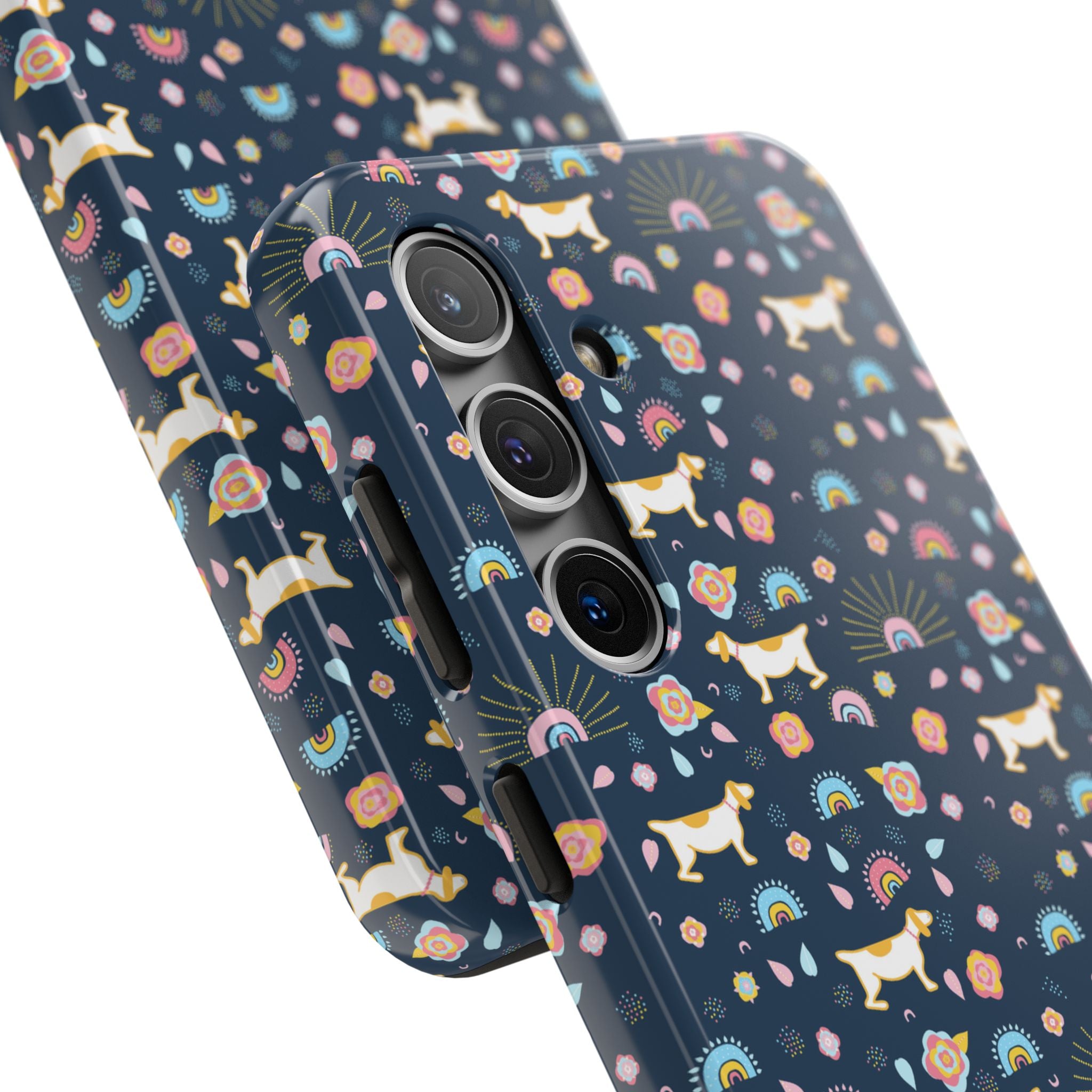 Dachshund Rainbows Tough Phone Case — Cute Floral Wiener Dog Protective Cover