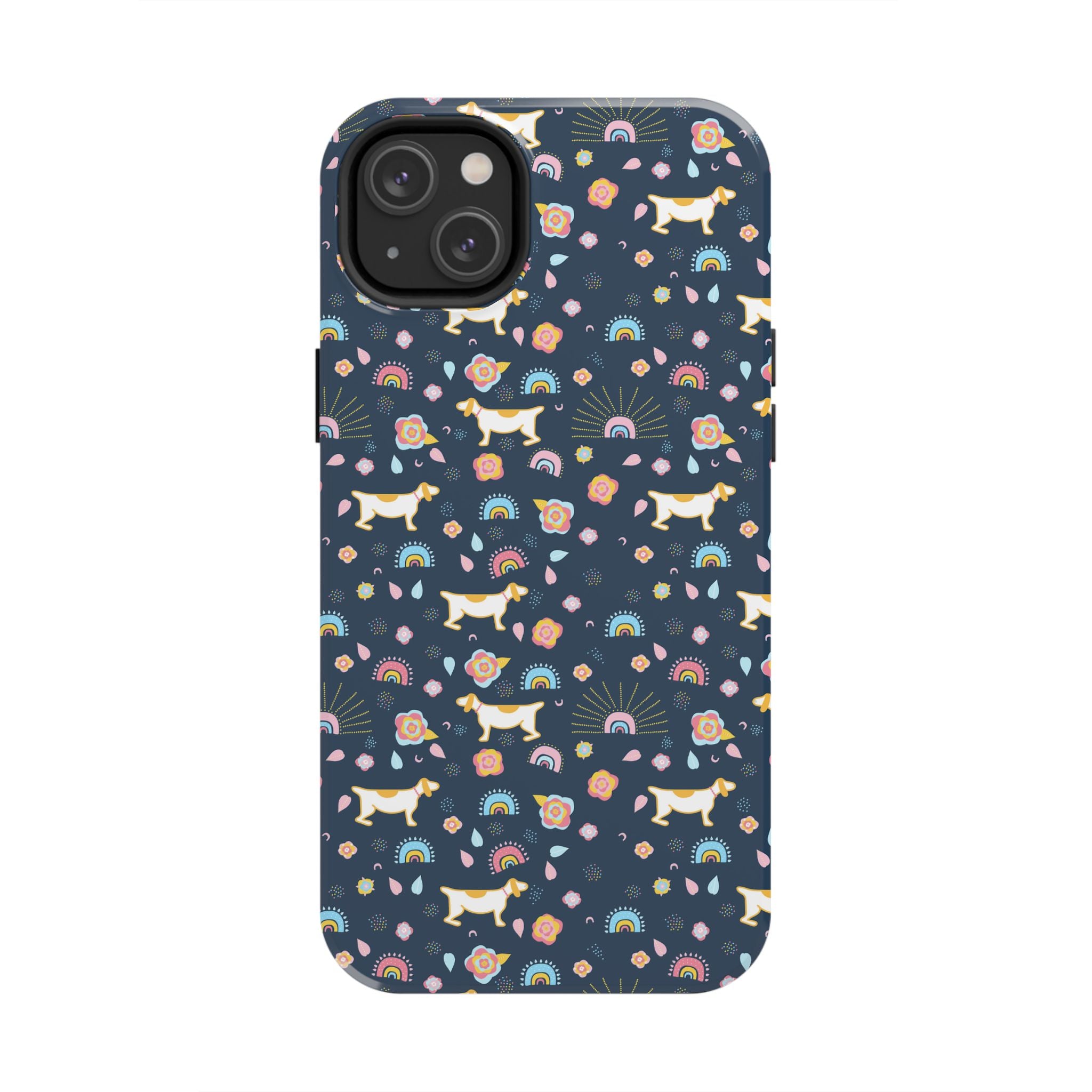 Dachshund Rainbows Tough Phone Case — Cute Floral Wiener Dog Protective Cover