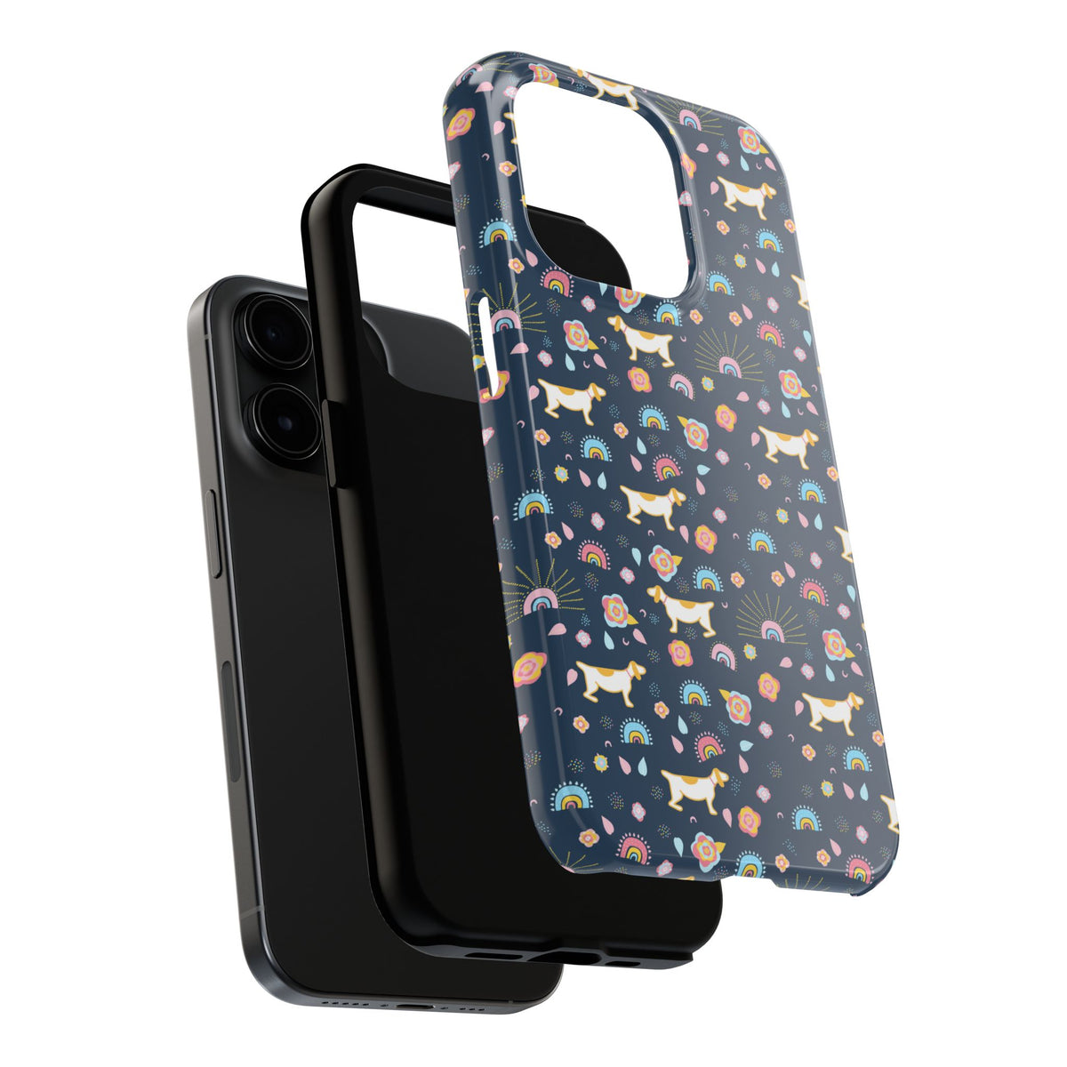 Dachshund Rainbows Tough Phone Case — Cute Floral Wiener Dog Protective Cover