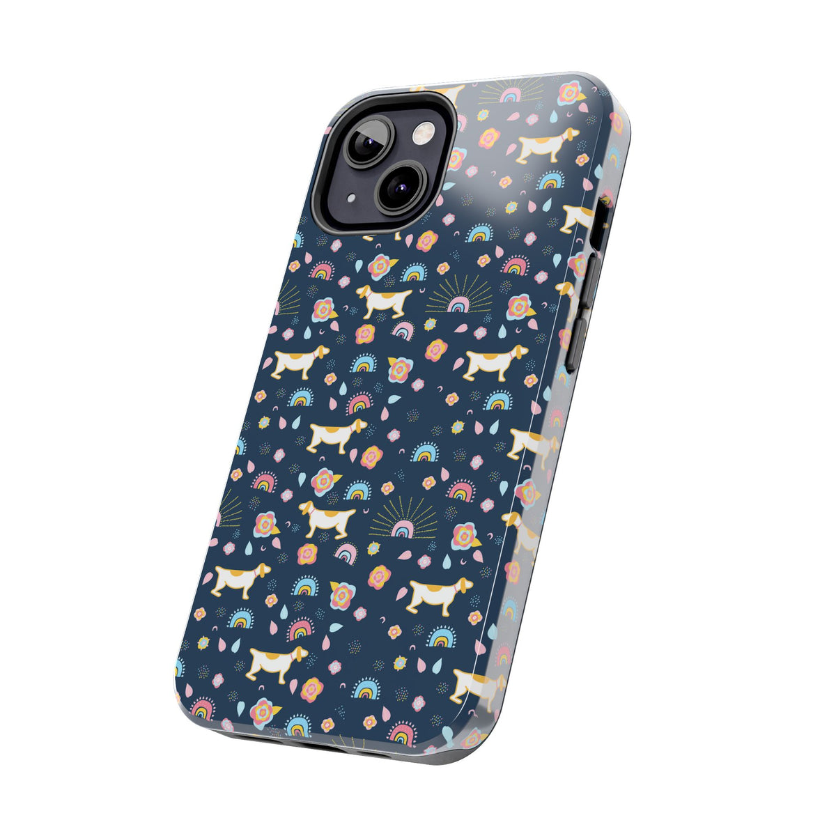 Dachshund Rainbows Tough Phone Case — Cute Floral Wiener Dog Protective Cover