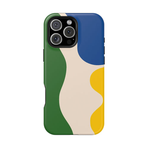 Abstract Color Block Magnetic Phone Case — Impact-Resistant MagSafe-Compatible