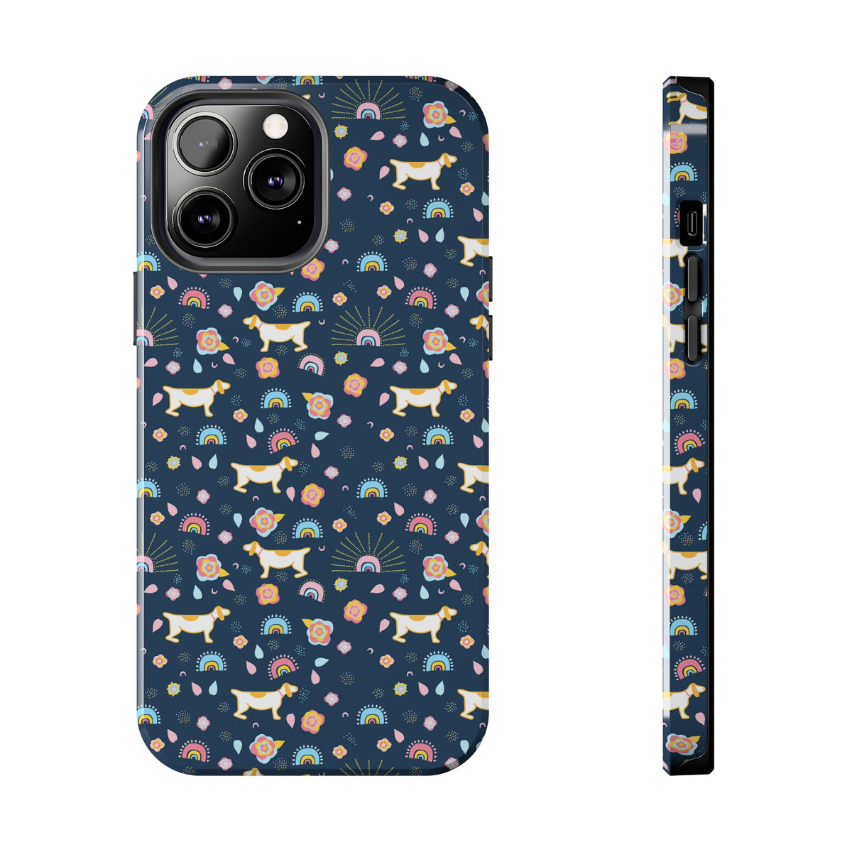 Dachshund Rainbows Tough Phone Case — Cute Floral Wiener Dog Protective Cover