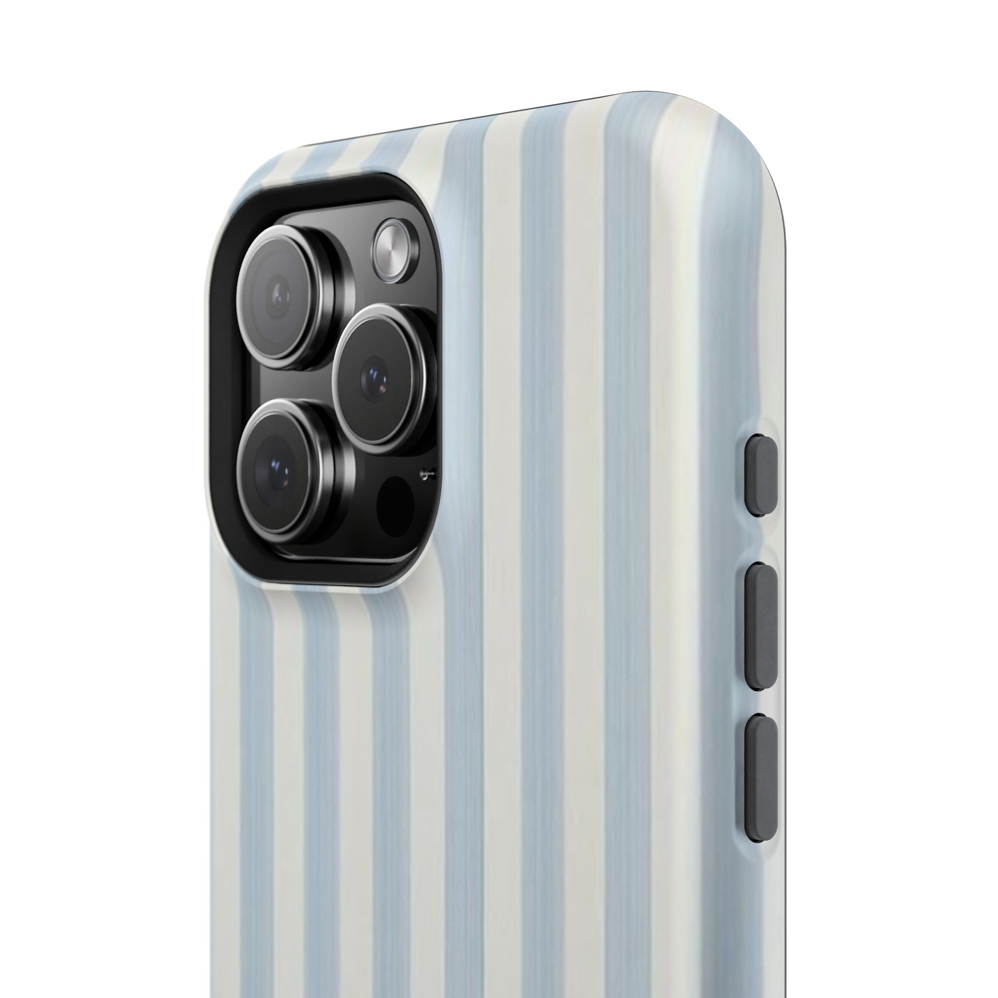 Striped Blue Heart Phone Case — Magnetic Impact-Resistant