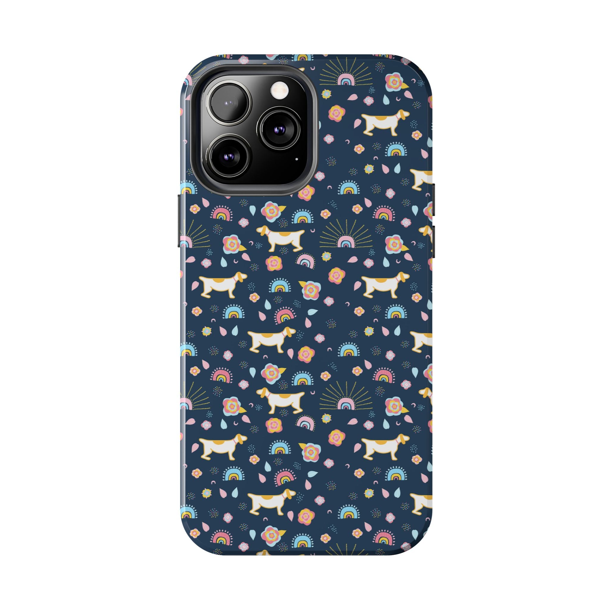 Dachshund Rainbows Tough Phone Case — Cute Floral Wiener Dog Protective Cover