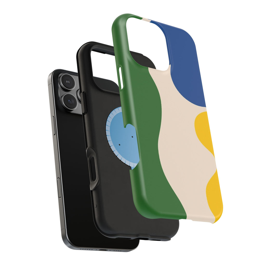 Abstract Color Block Magnetic Phone Case — Impact-Resistant MagSafe-Compatible