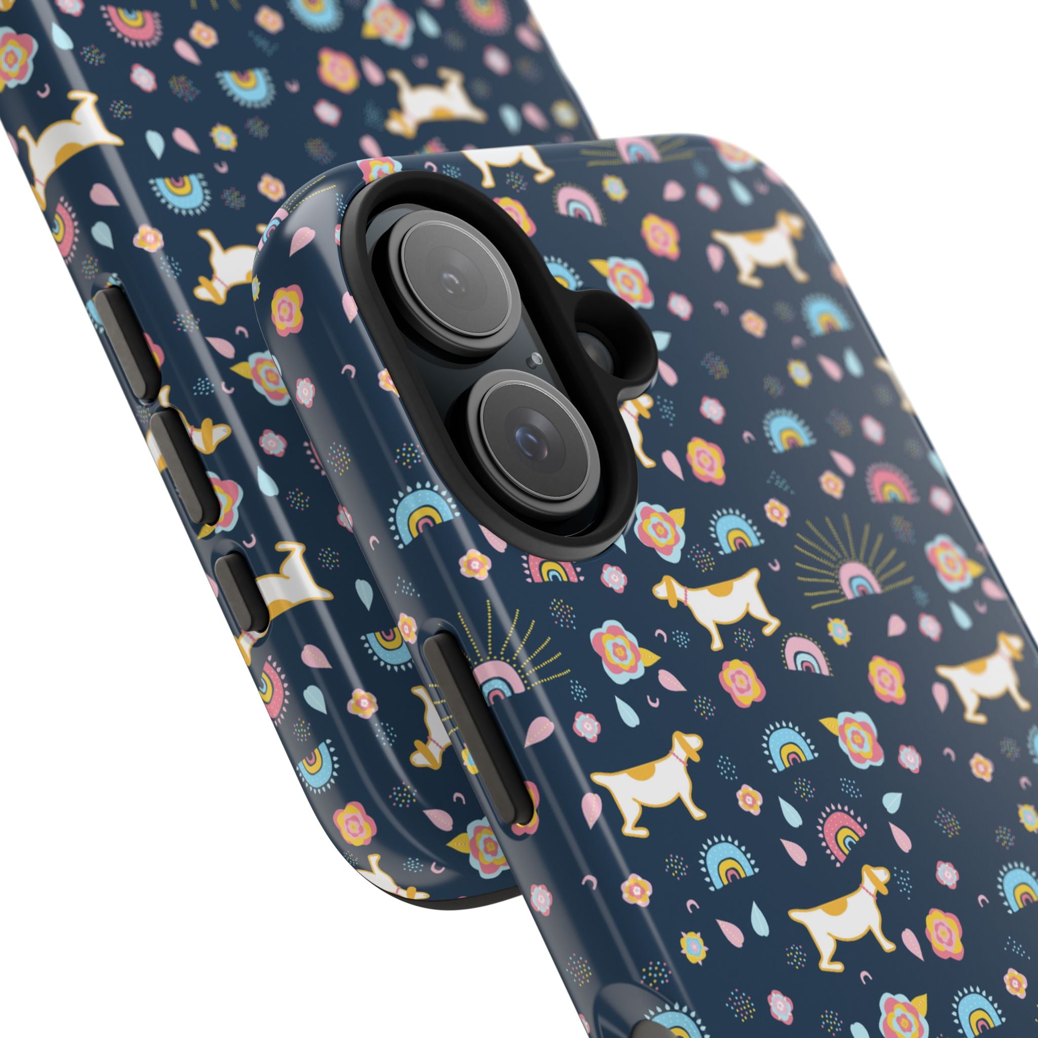 Dachshund Rainbows Tough Phone Case — Cute Floral Wiener Dog Protective Cover