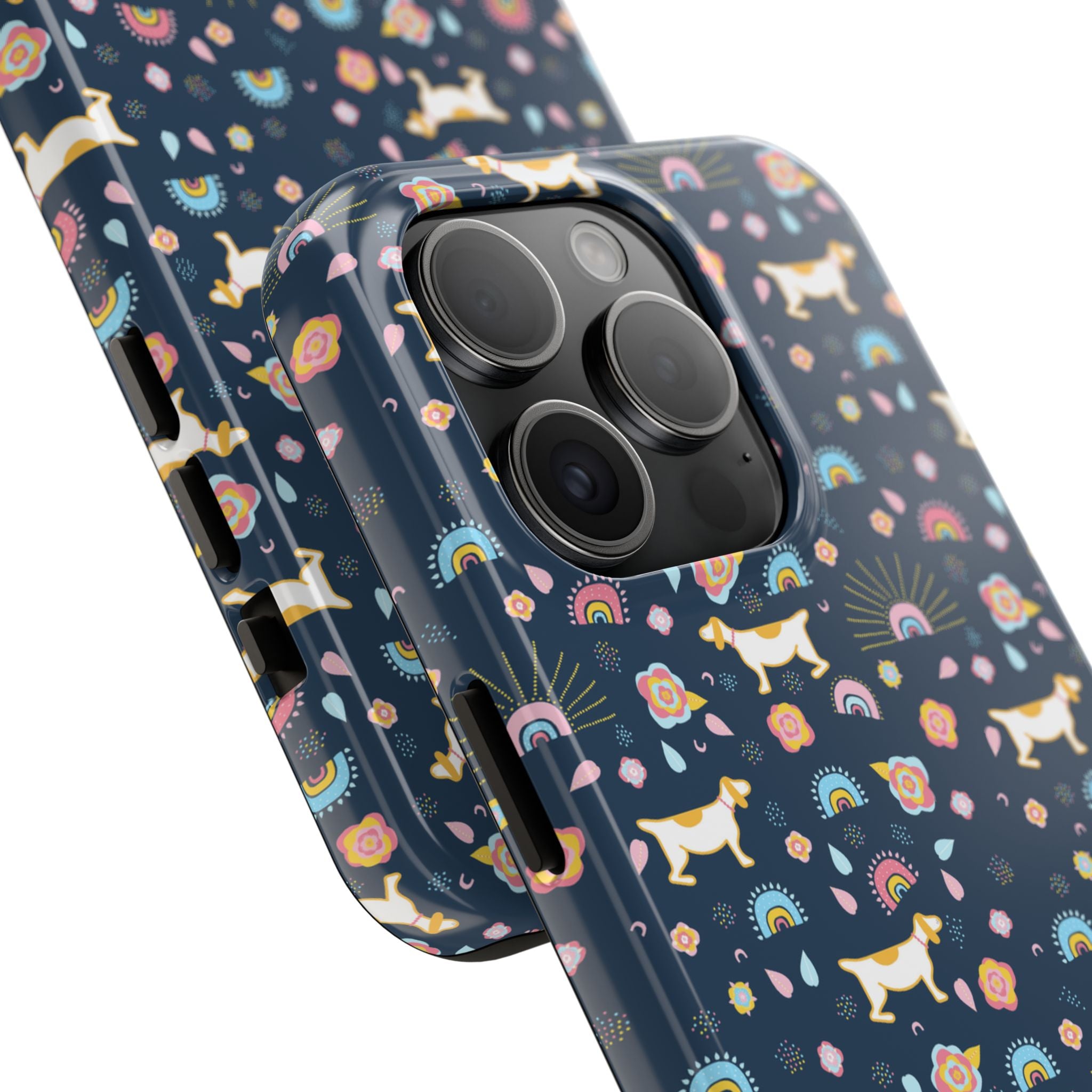 Dachshund Rainbows Tough Phone Case — Cute Floral Wiener Dog Protective Cover