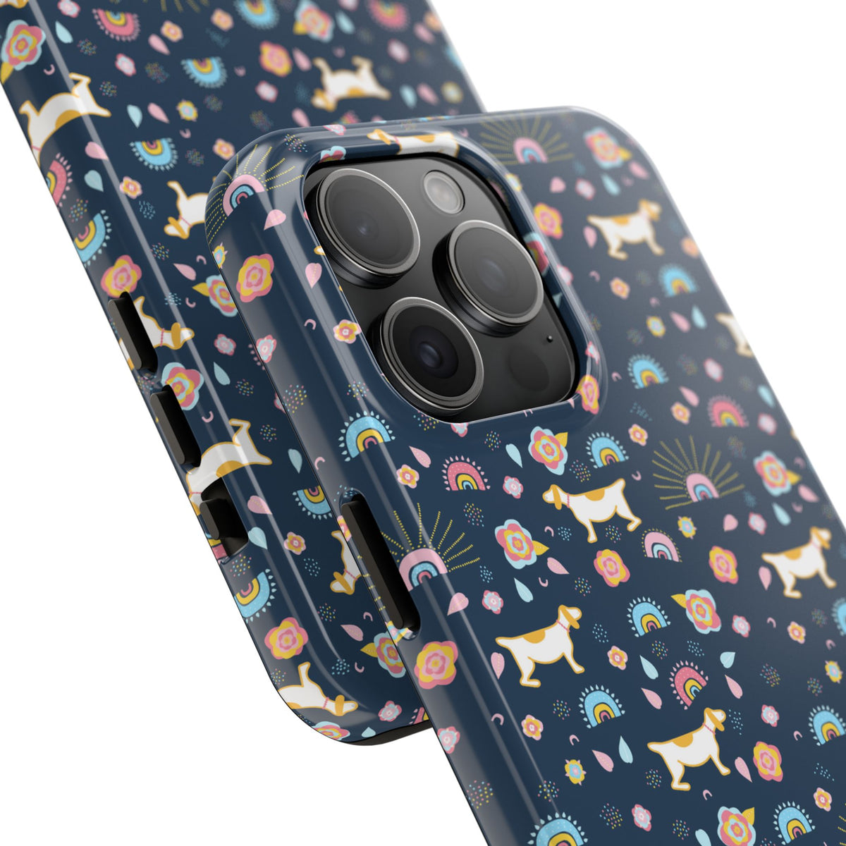 Dachshund Rainbows Tough Phone Case — Cute Floral Wiener Dog Protective Cover