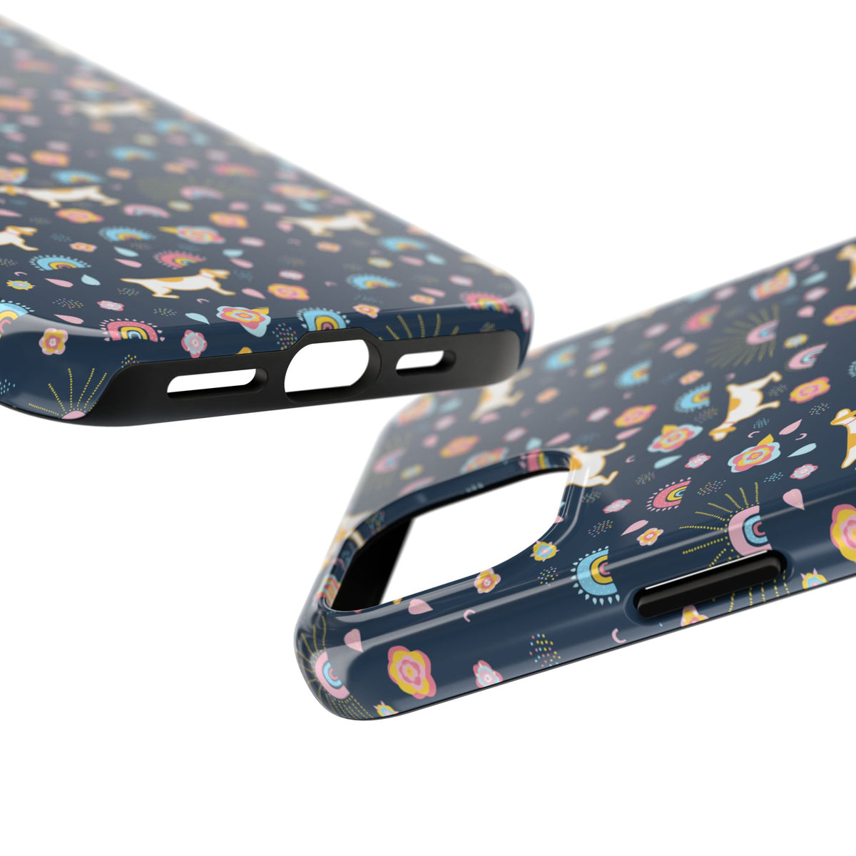 Dachshund Rainbows Tough Phone Case — Cute Floral Wiener Dog Protective Cover