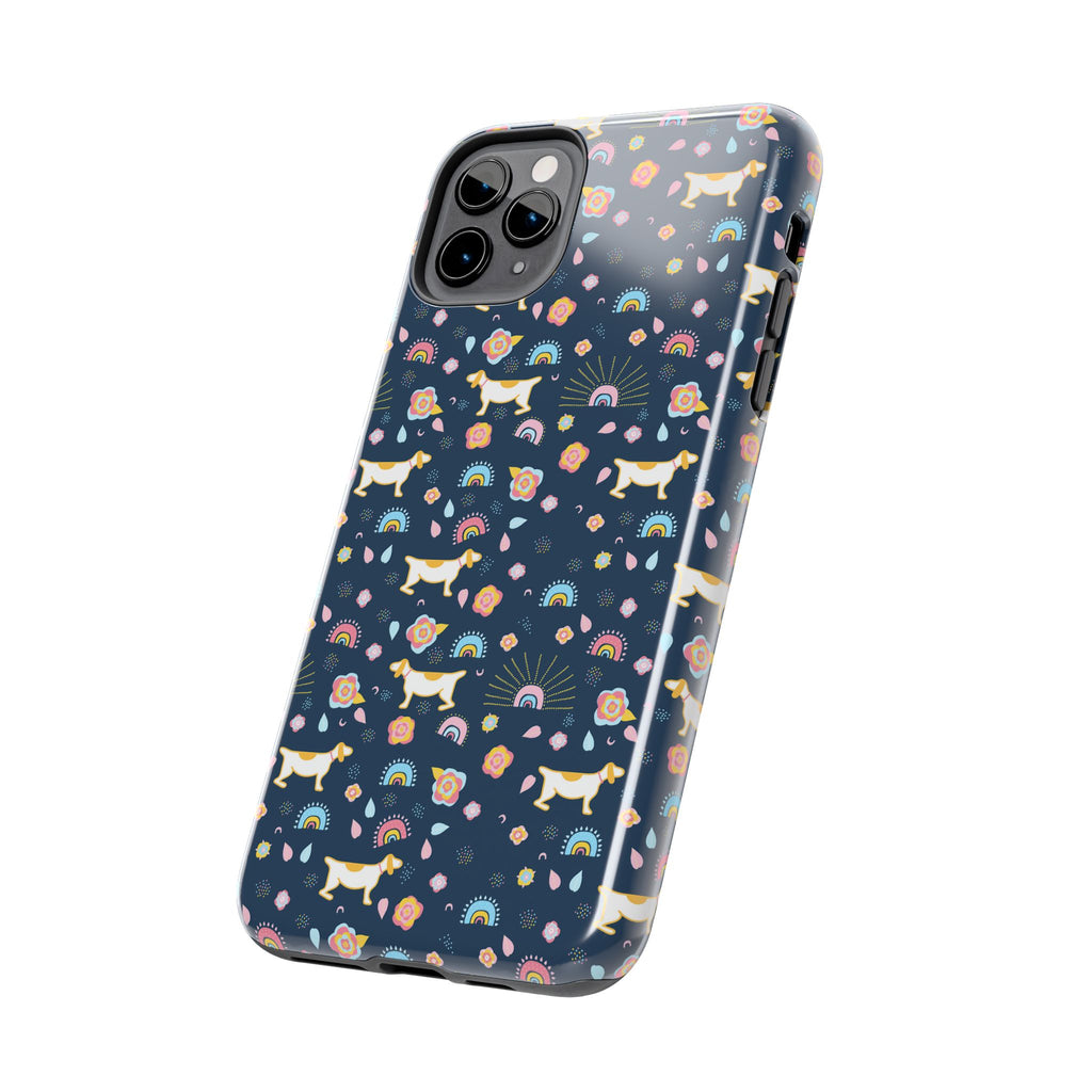 Dachshund Rainbows Tough Phone Case — Cute Floral Wiener Dog Protective Cover