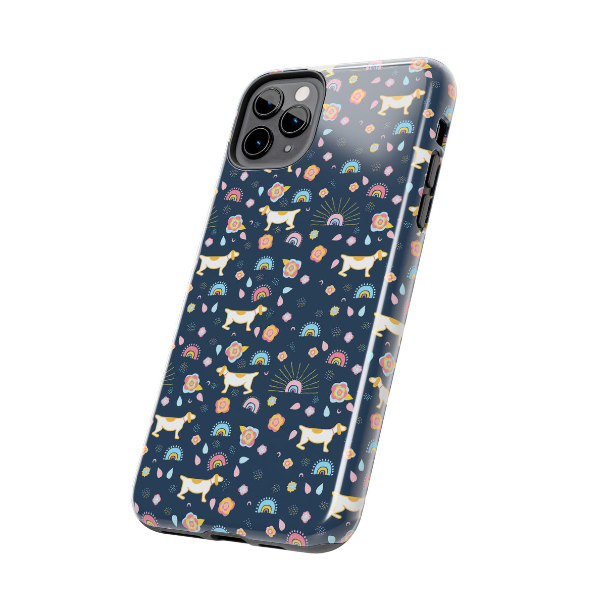 Dachshund Rainbows Tough Phone Case — Cute Floral Wiener Dog Protective Cover