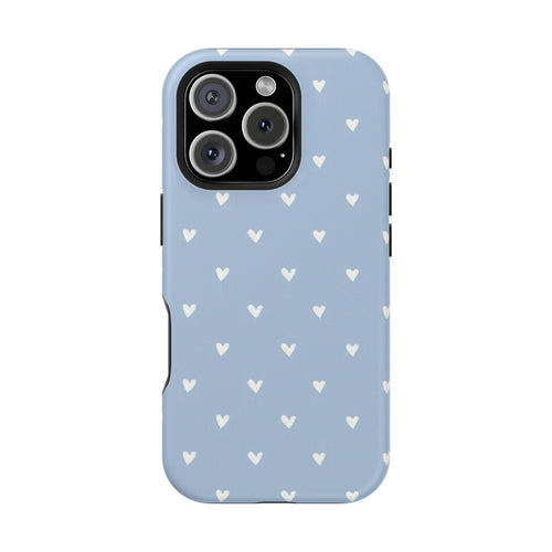 Blue Heart Pattern Magnetic Impact-Resistant Phone Case