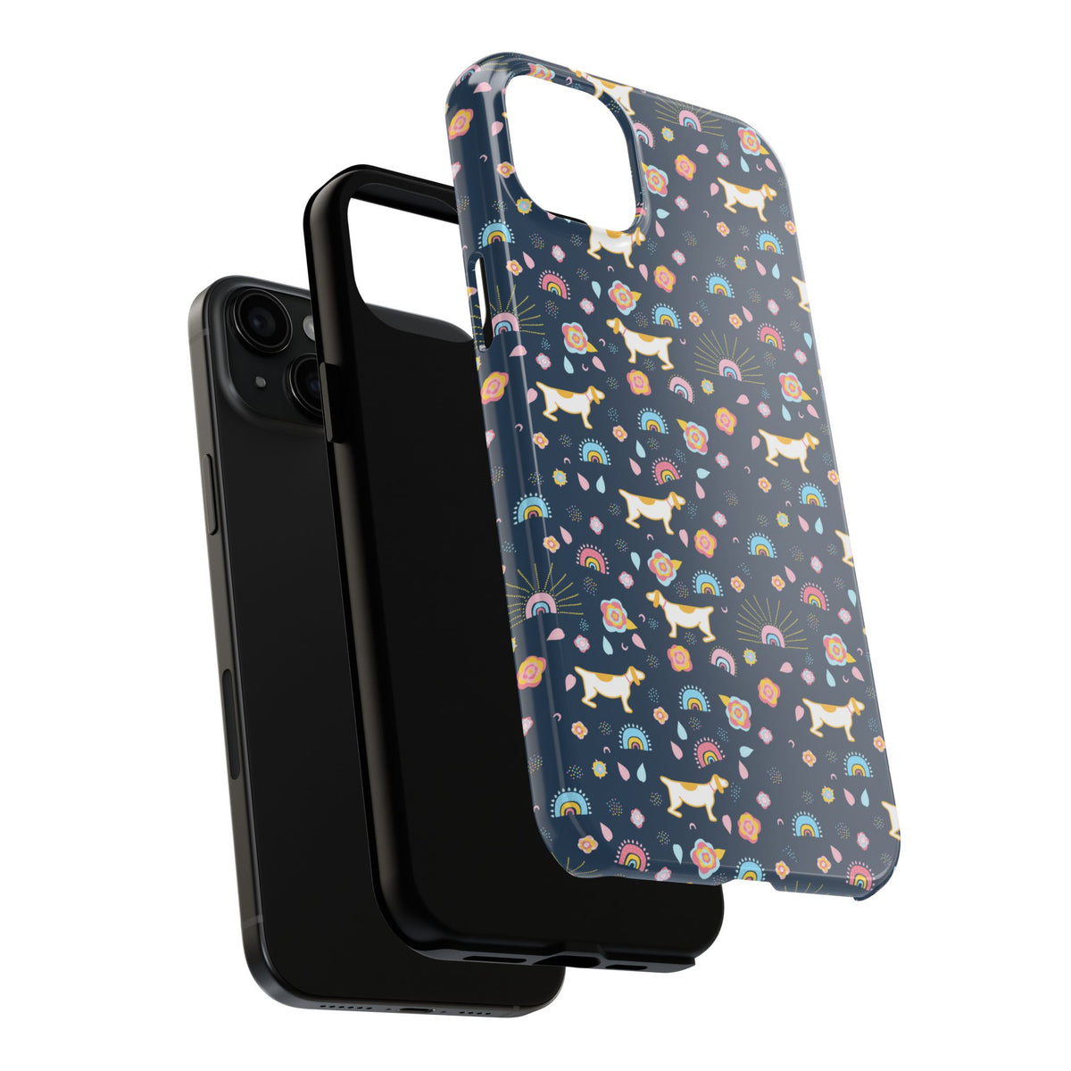 Dachshund Rainbows Tough Phone Case — Cute Floral Wiener Dog Protective Cover