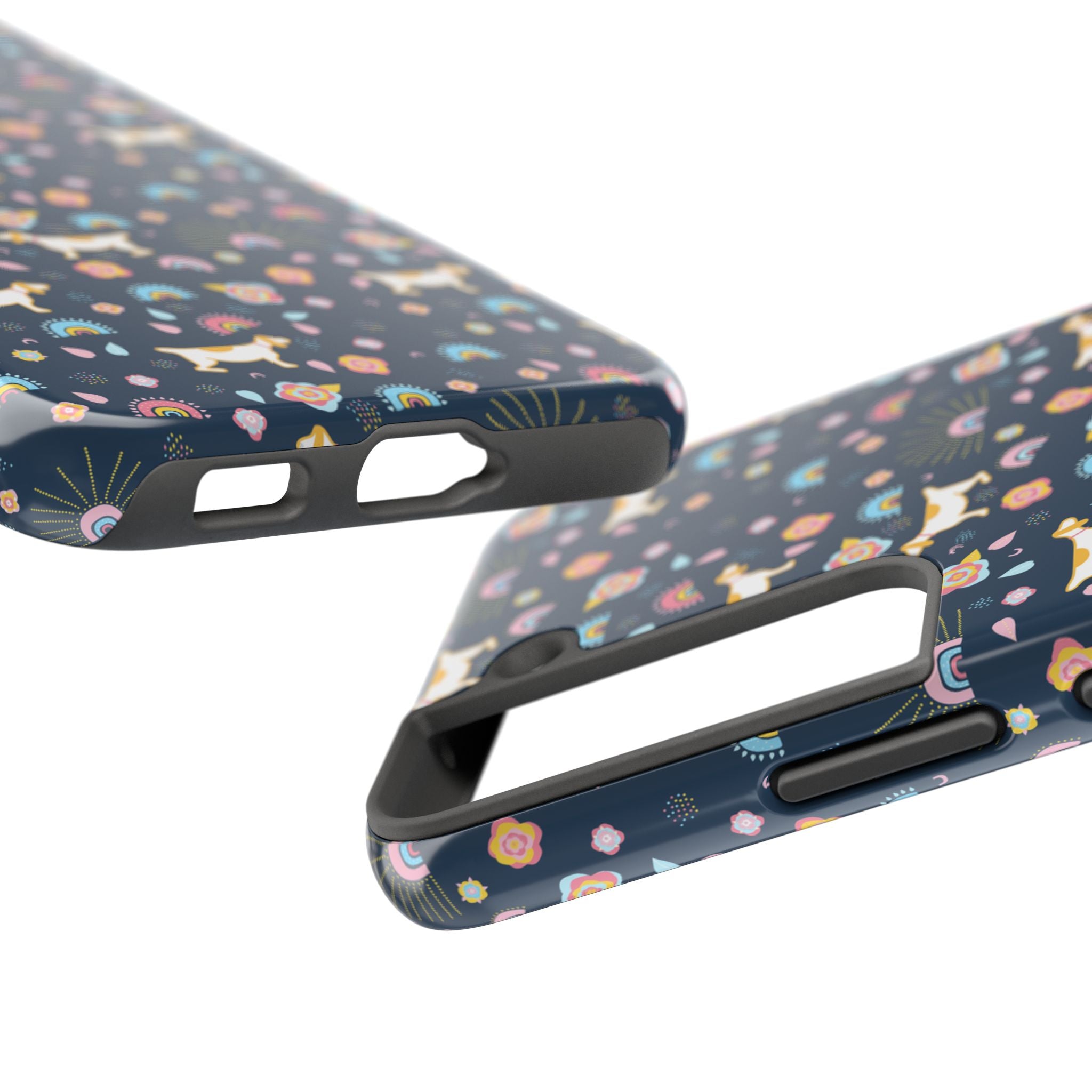 Dachshund Rainbows Tough Phone Case — Cute Floral Wiener Dog Protective Cover