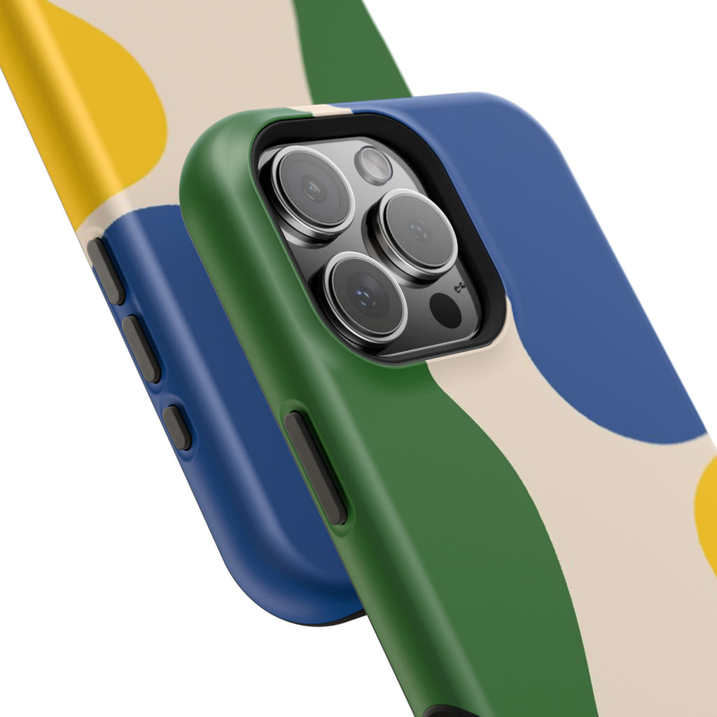 Abstract Color Block Magnetic Phone Case — Impact-Resistant MagSafe-Compatible