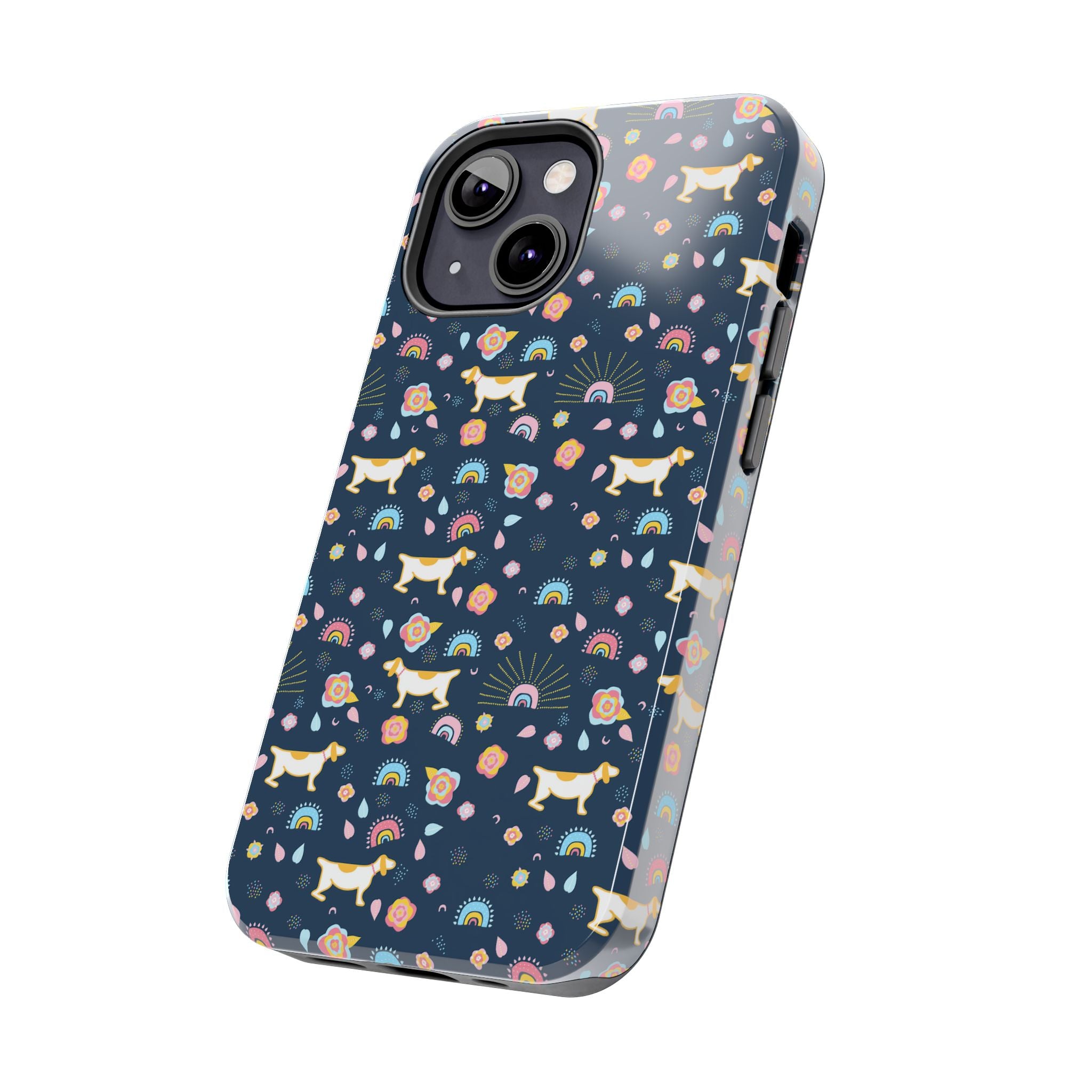 Dachshund Rainbows Tough Phone Case — Cute Floral Wiener Dog Protective Cover