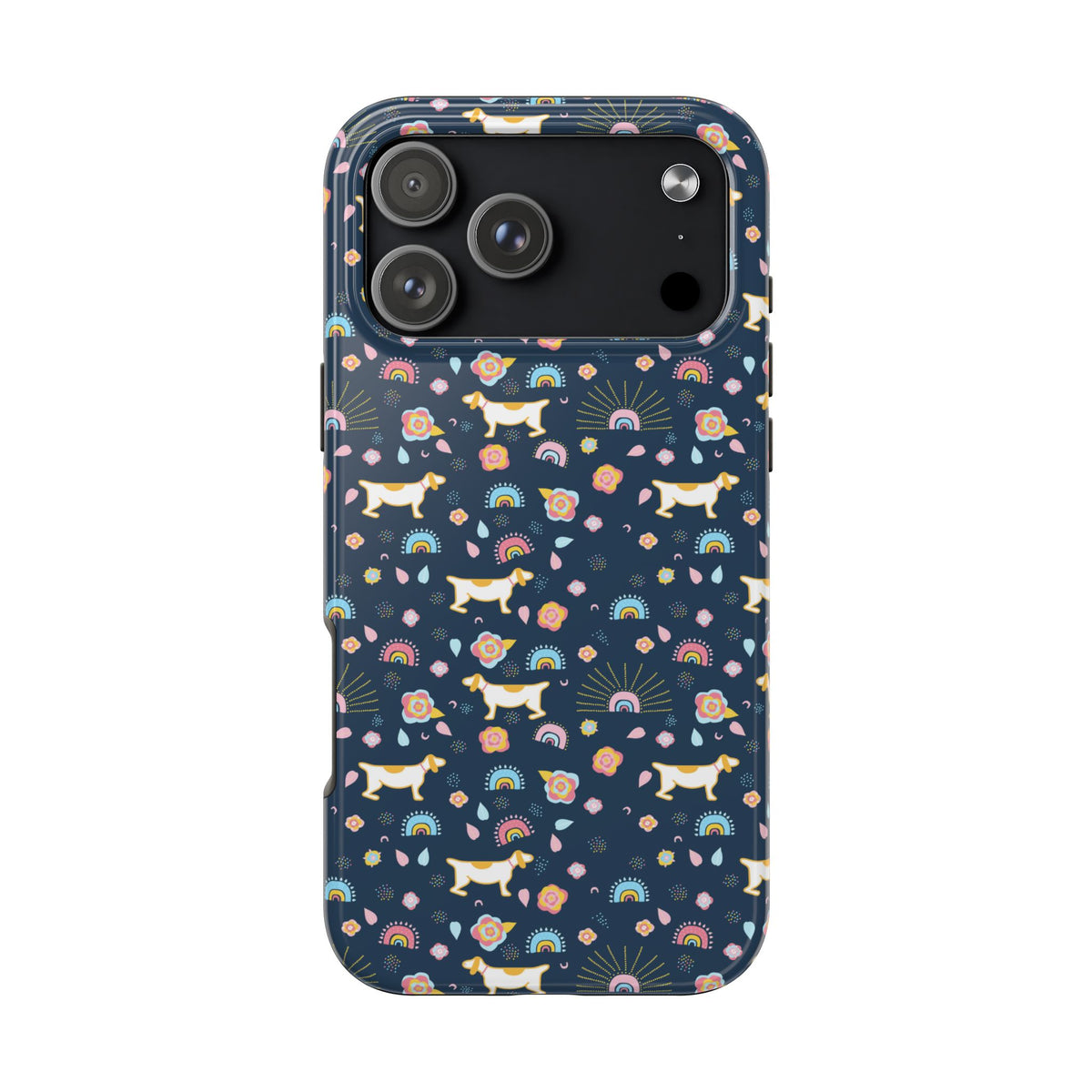 Dachshund Rainbows Tough Phone Case — Cute Floral Wiener Dog Protective Cover