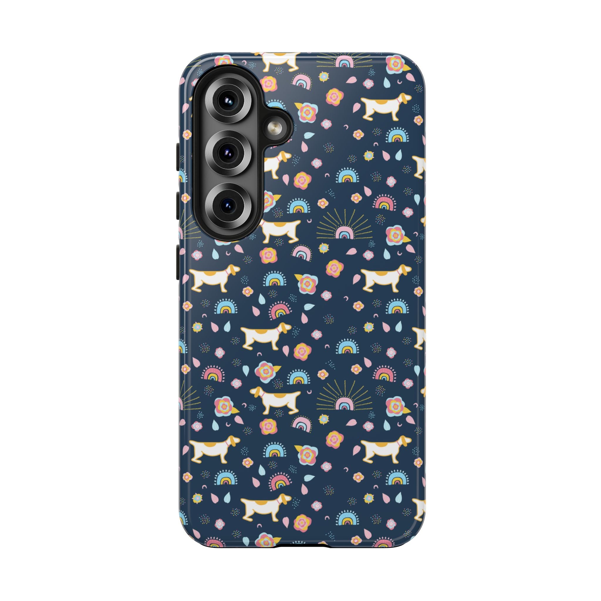 Dachshund Rainbows Tough Phone Case — Cute Floral Wiener Dog Protective Cover