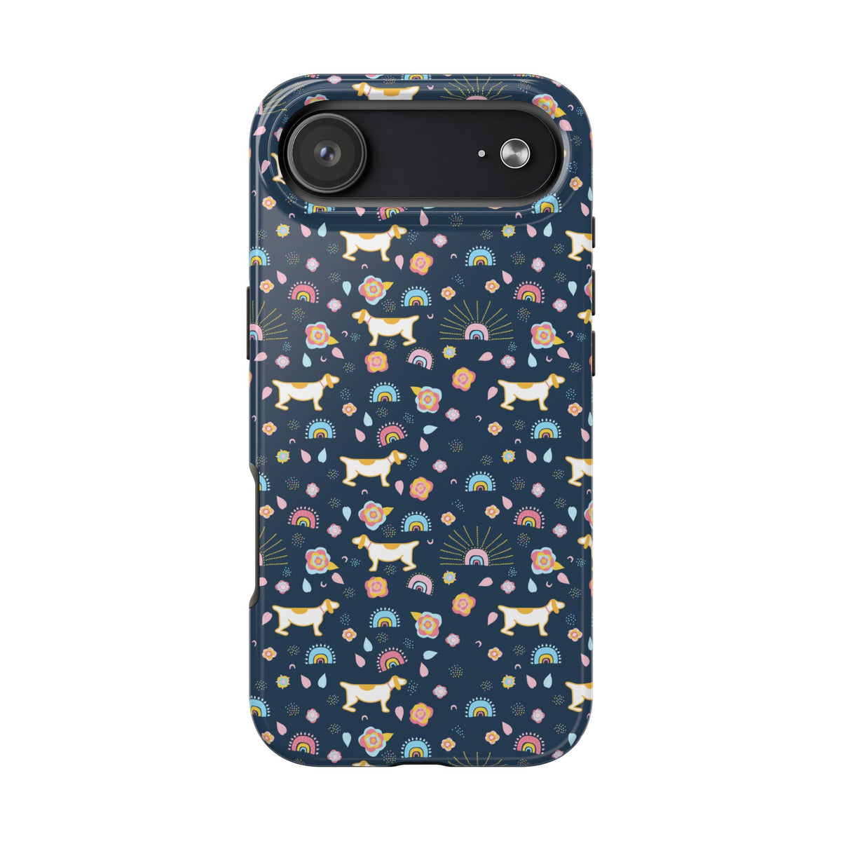 Dachshund Rainbows Tough Phone Case — Cute Floral Wiener Dog Protective Cover