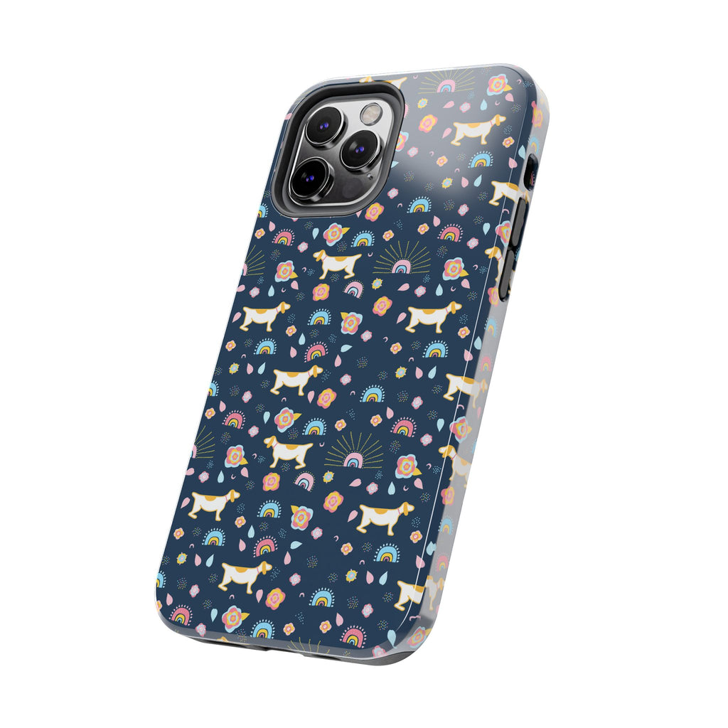 Dachshund Rainbows Tough Phone Case — Cute Floral Wiener Dog Protective Cover