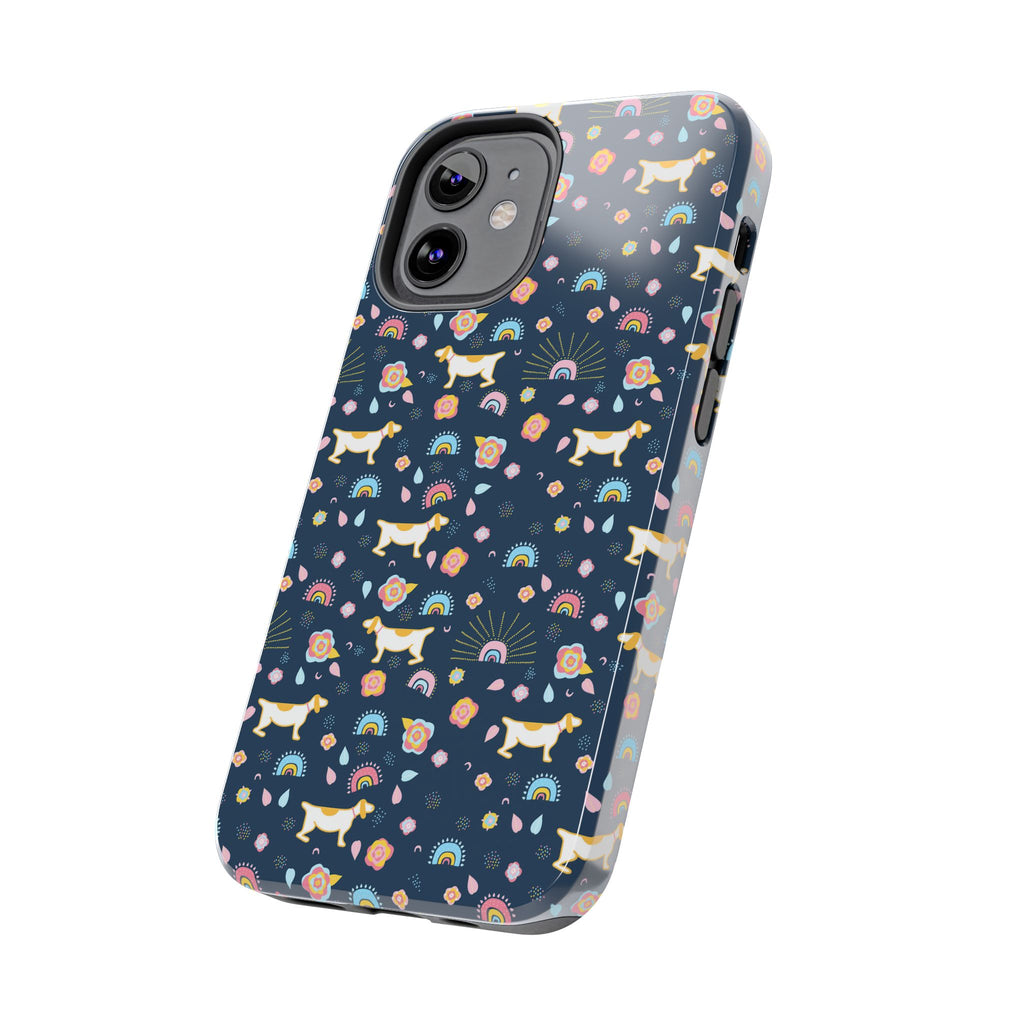 Dachshund Rainbows Tough Phone Case — Cute Floral Wiener Dog Protective Cover