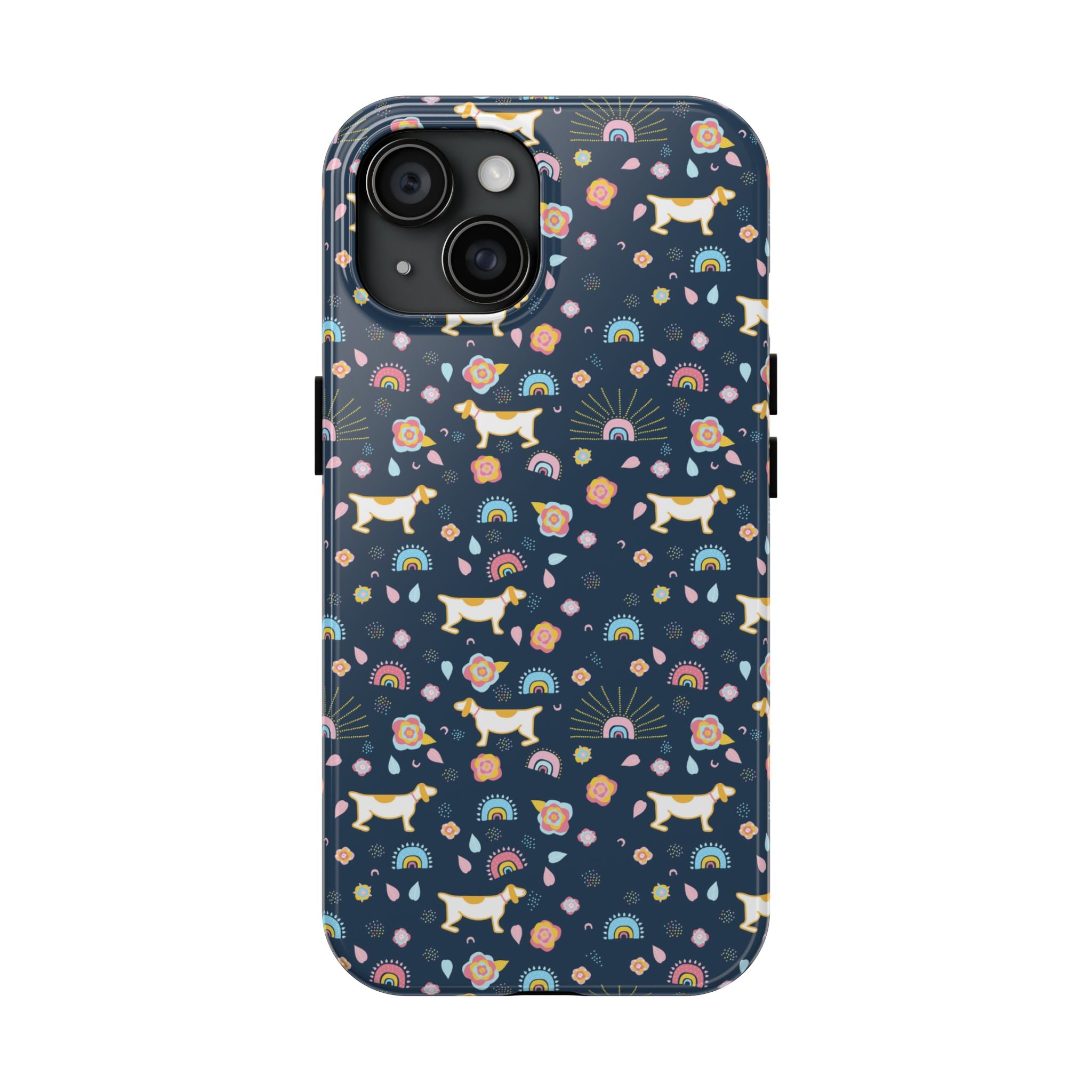 Dachshund Rainbows Tough Phone Case — Cute Floral Wiener Dog Protective Cover