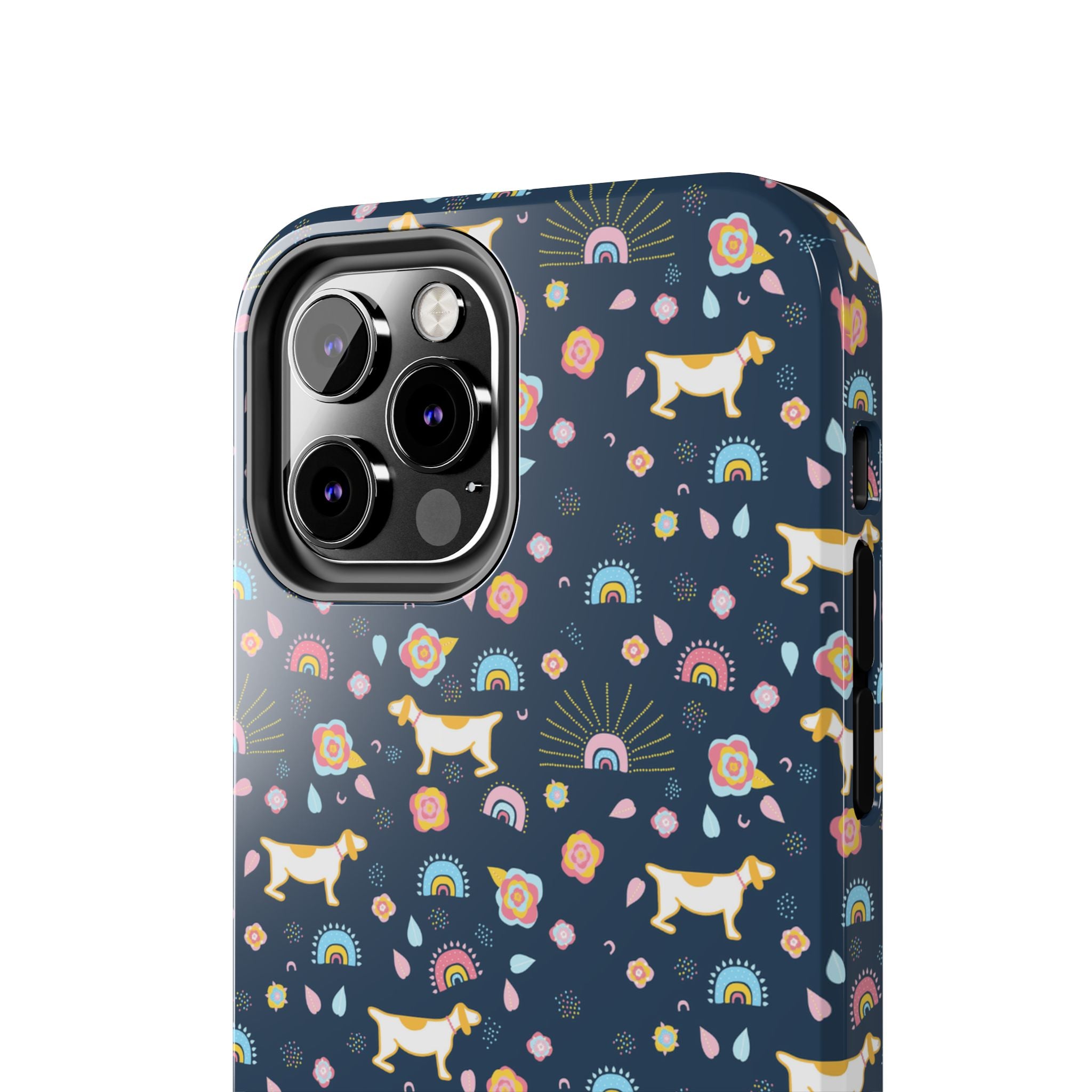 Dachshund Rainbows Tough Phone Case — Cute Floral Wiener Dog Protective Cover
