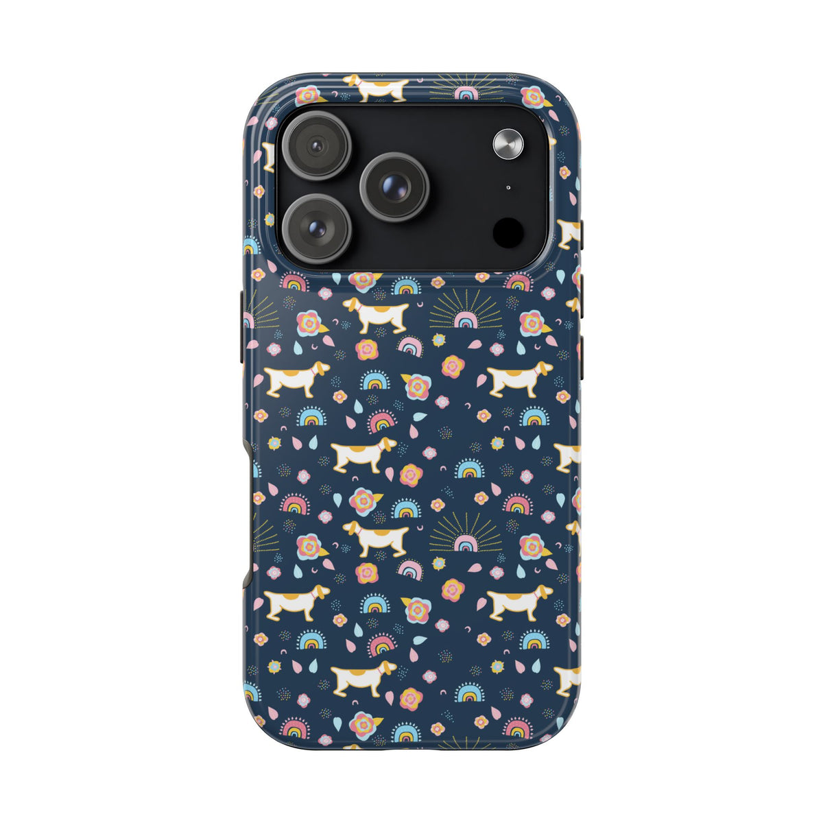 Dachshund Rainbows Tough Phone Case — Cute Floral Wiener Dog Protective Cover