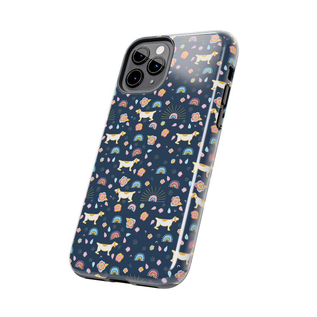 Dachshund Rainbows Tough Phone Case — Cute Floral Wiener Dog Protective Cover