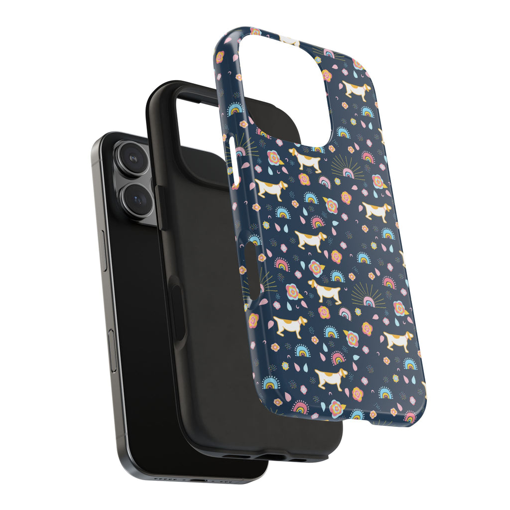 Dachshund Rainbows Tough Phone Case — Cute Floral Wiener Dog Protective Cover