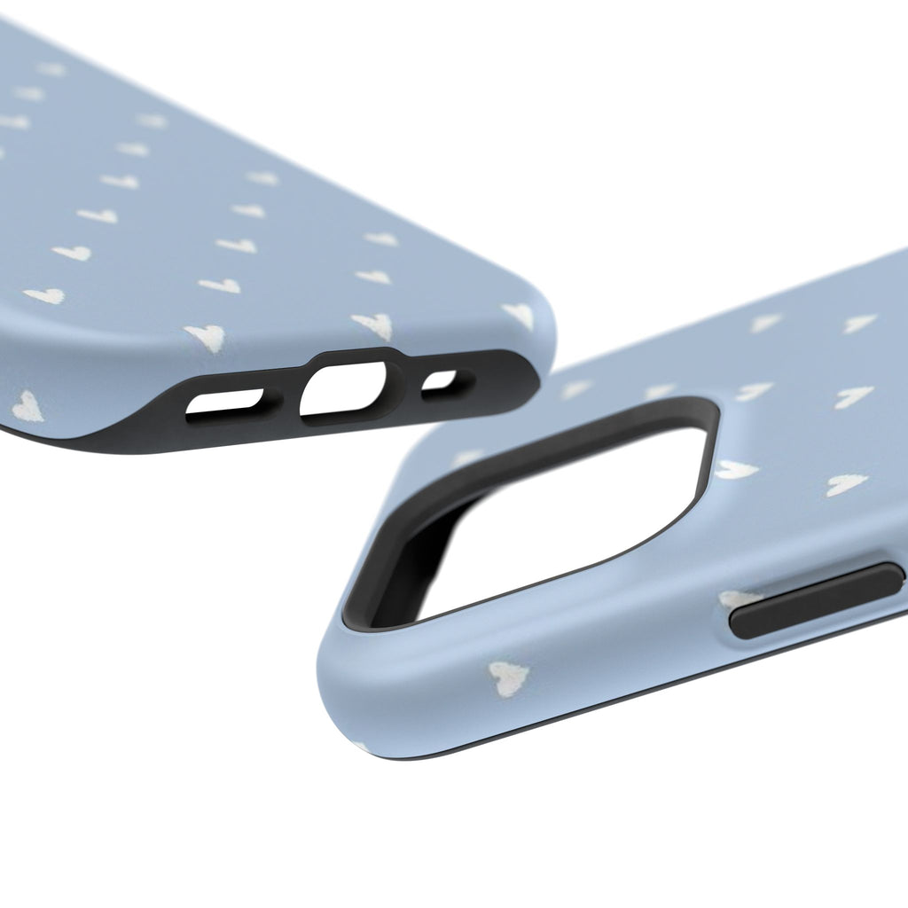 Blue Heart Pattern Magnetic Impact-Resistant Phone Case