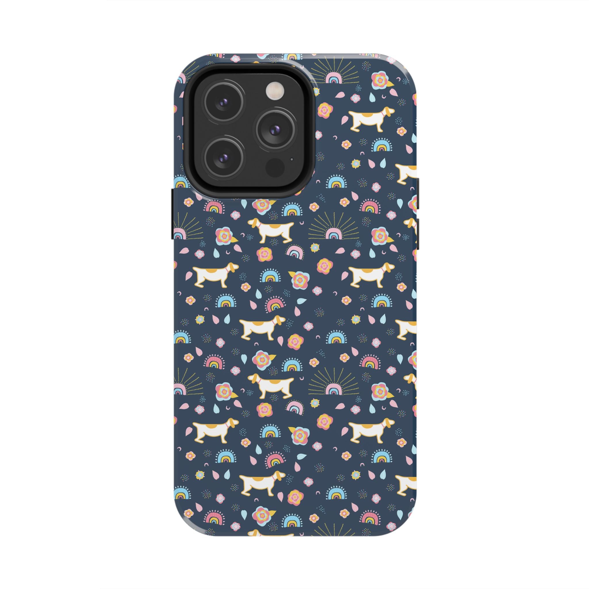 Dachshund Rainbows Tough Phone Case — Cute Floral Wiener Dog Protective Cover