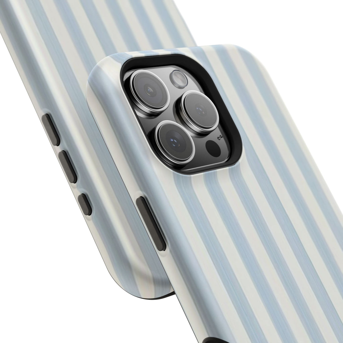 Striped Blue Heart Phone Case — Magnetic Impact-Resistant