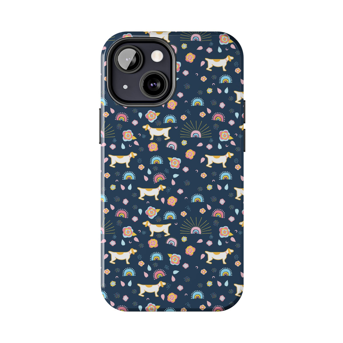 Dachshund Rainbows Tough Phone Case — Cute Floral Wiener Dog Protective Cover