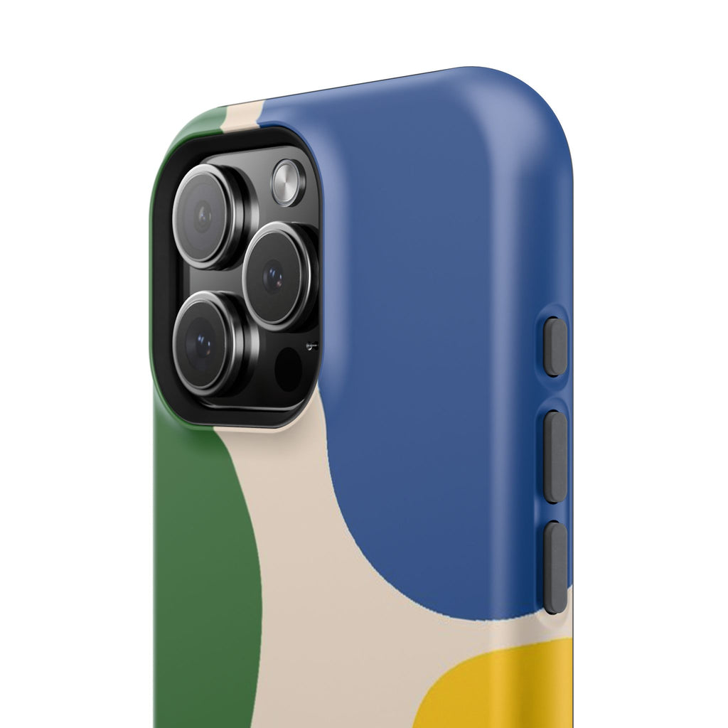 Abstract Color Block Magnetic Phone Case — Impact-Resistant MagSafe-Compatible