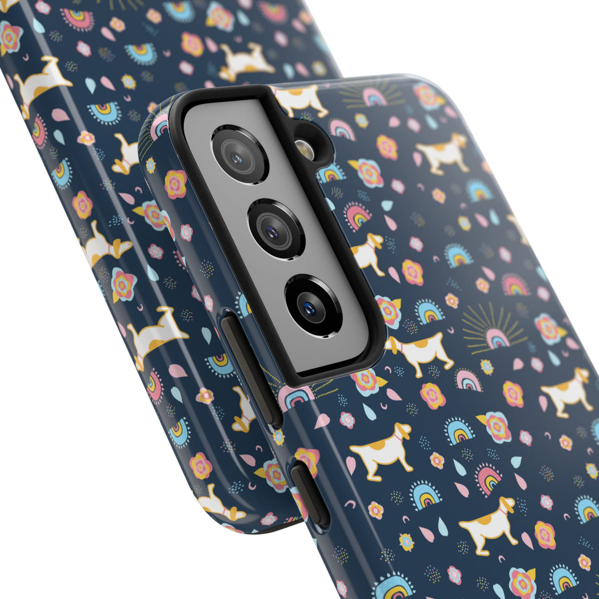 Dachshund Rainbows Tough Phone Case — Cute Floral Wiener Dog Protective Cover