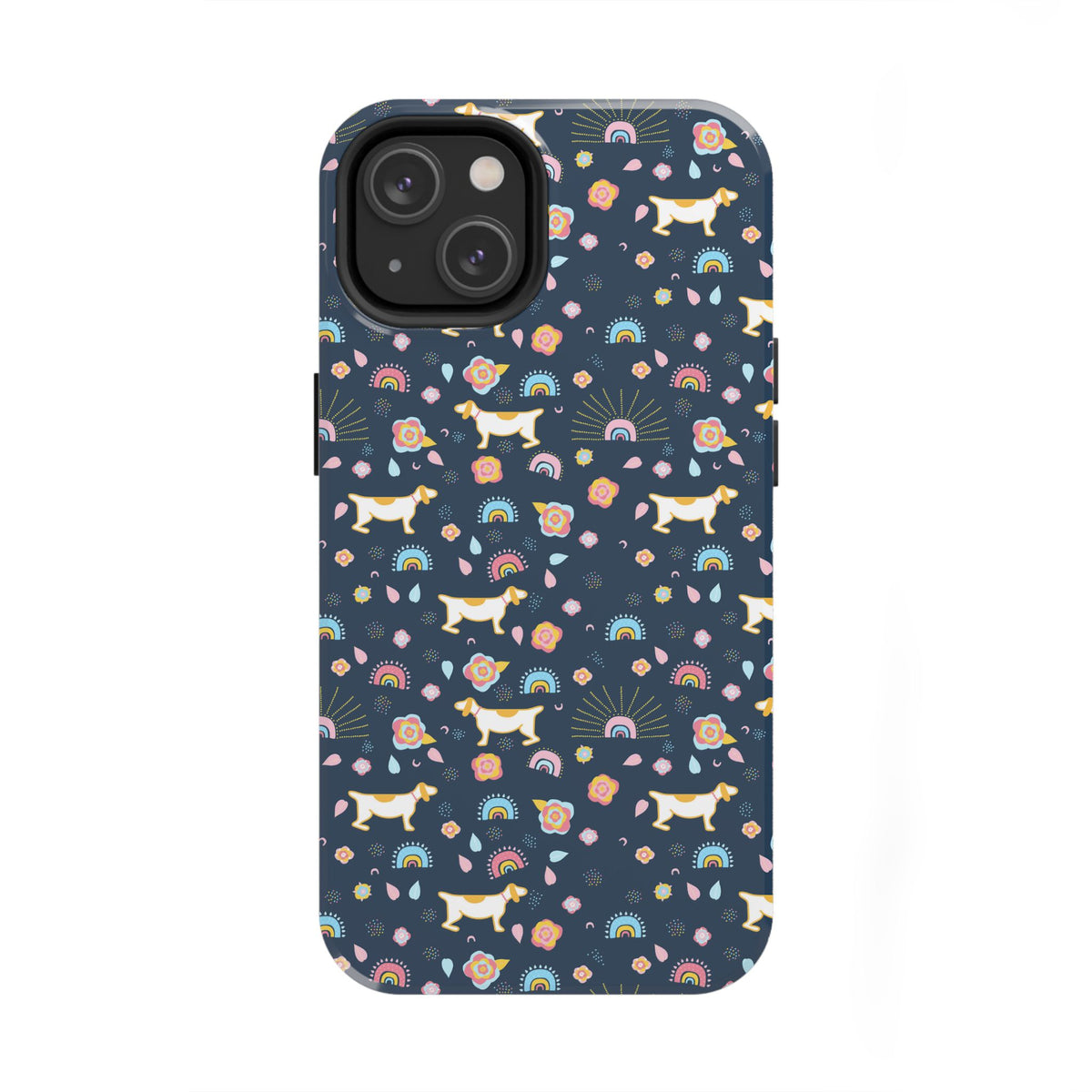 Dachshund Rainbows Tough Phone Case — Cute Floral Wiener Dog Protective Cover