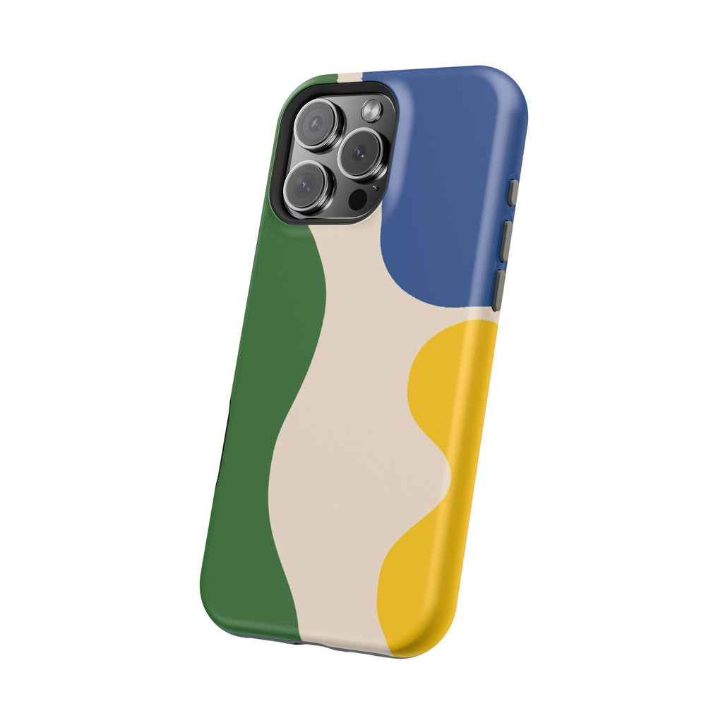 Abstract Color Block Magnetic Phone Case — Impact-Resistant MagSafe-Compatible