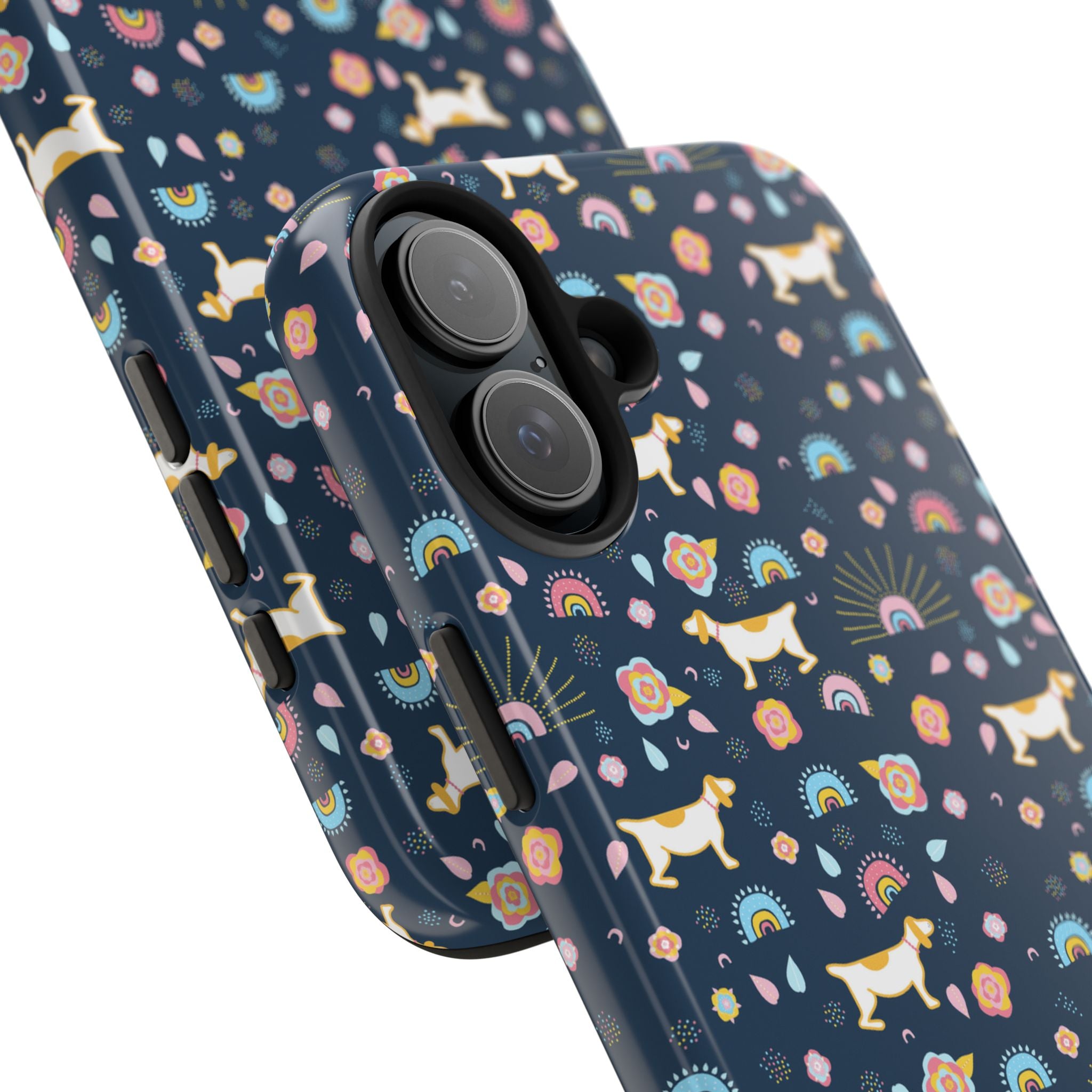 Dachshund Rainbows Tough Phone Case — Cute Floral Wiener Dog Protective Cover
