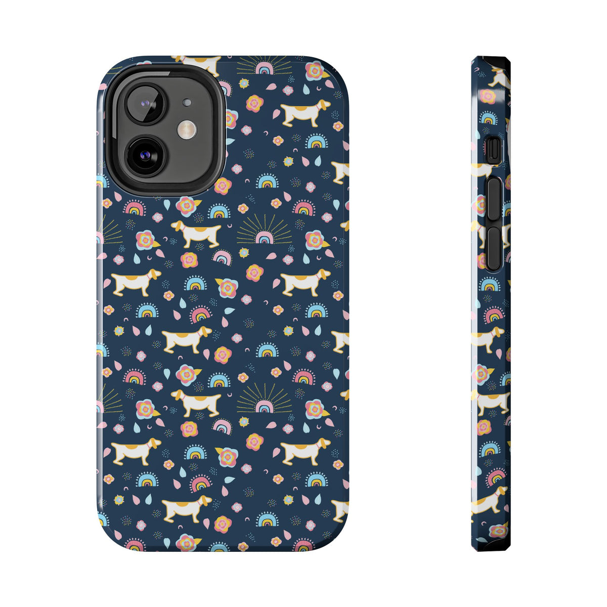 Dachshund Rainbows Tough Phone Case — Cute Floral Wiener Dog Protective Cover