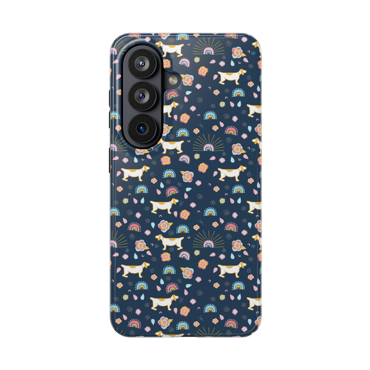 Dachshund Rainbows Tough Phone Case — Cute Floral Wiener Dog Protective Cover