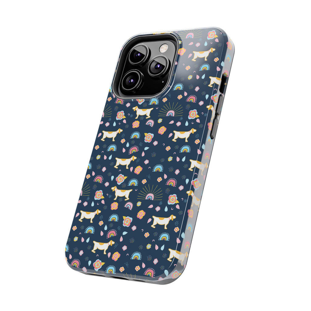 Dachshund Rainbows Tough Phone Case — Cute Floral Wiener Dog Protective Cover