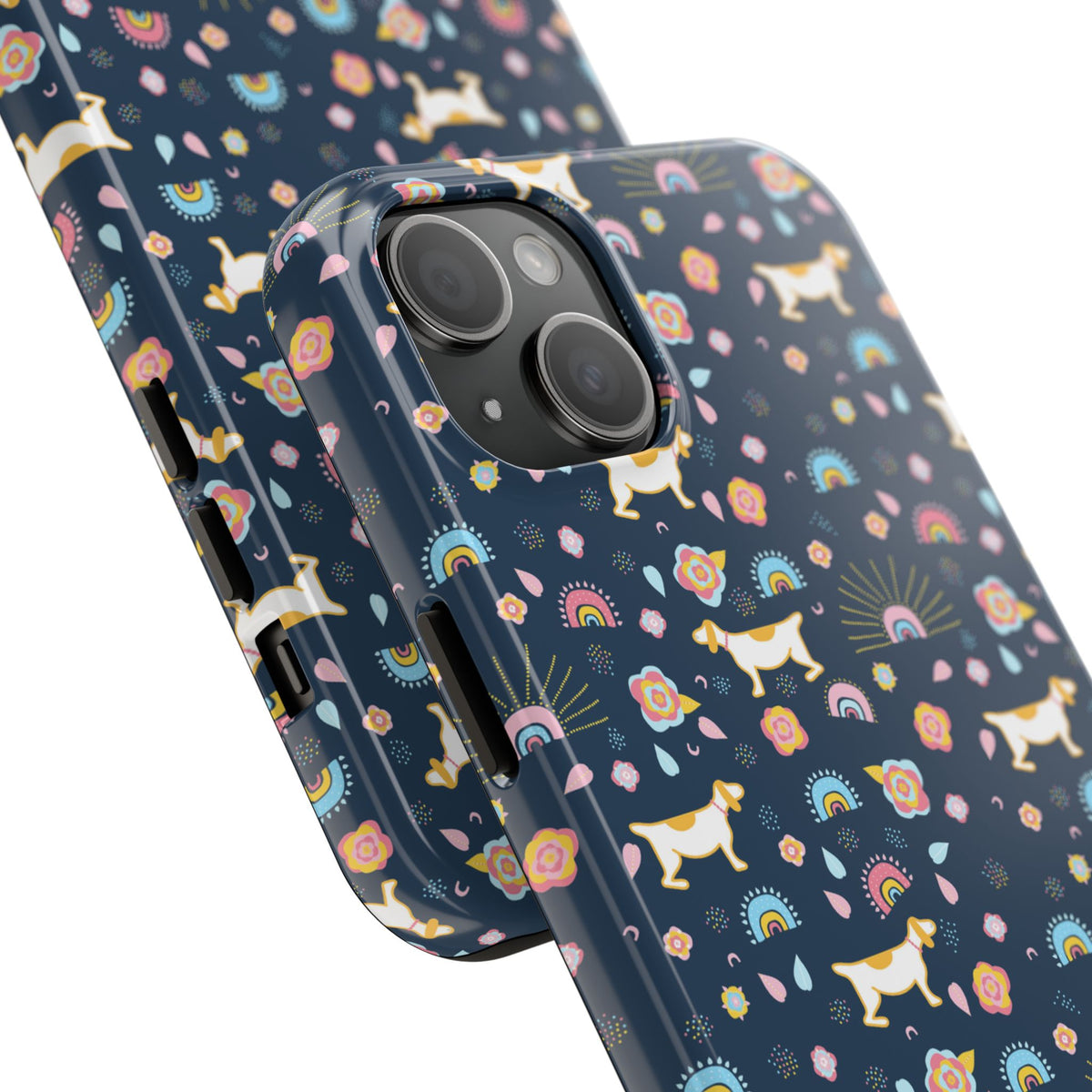 Dachshund Rainbows Tough Phone Case — Cute Floral Wiener Dog Protective Cover