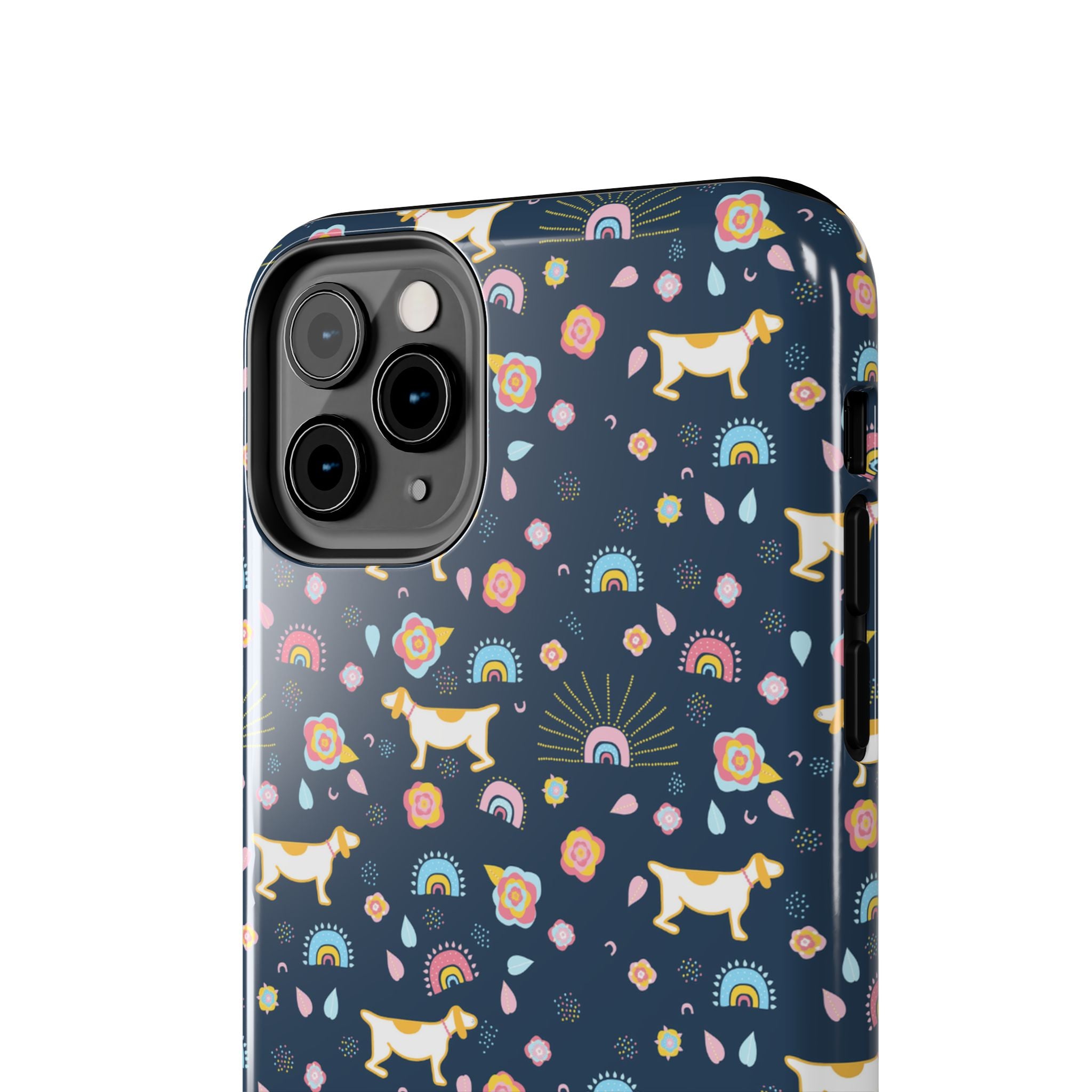 Dachshund Rainbows Tough Phone Case — Cute Floral Wiener Dog Protective Cover