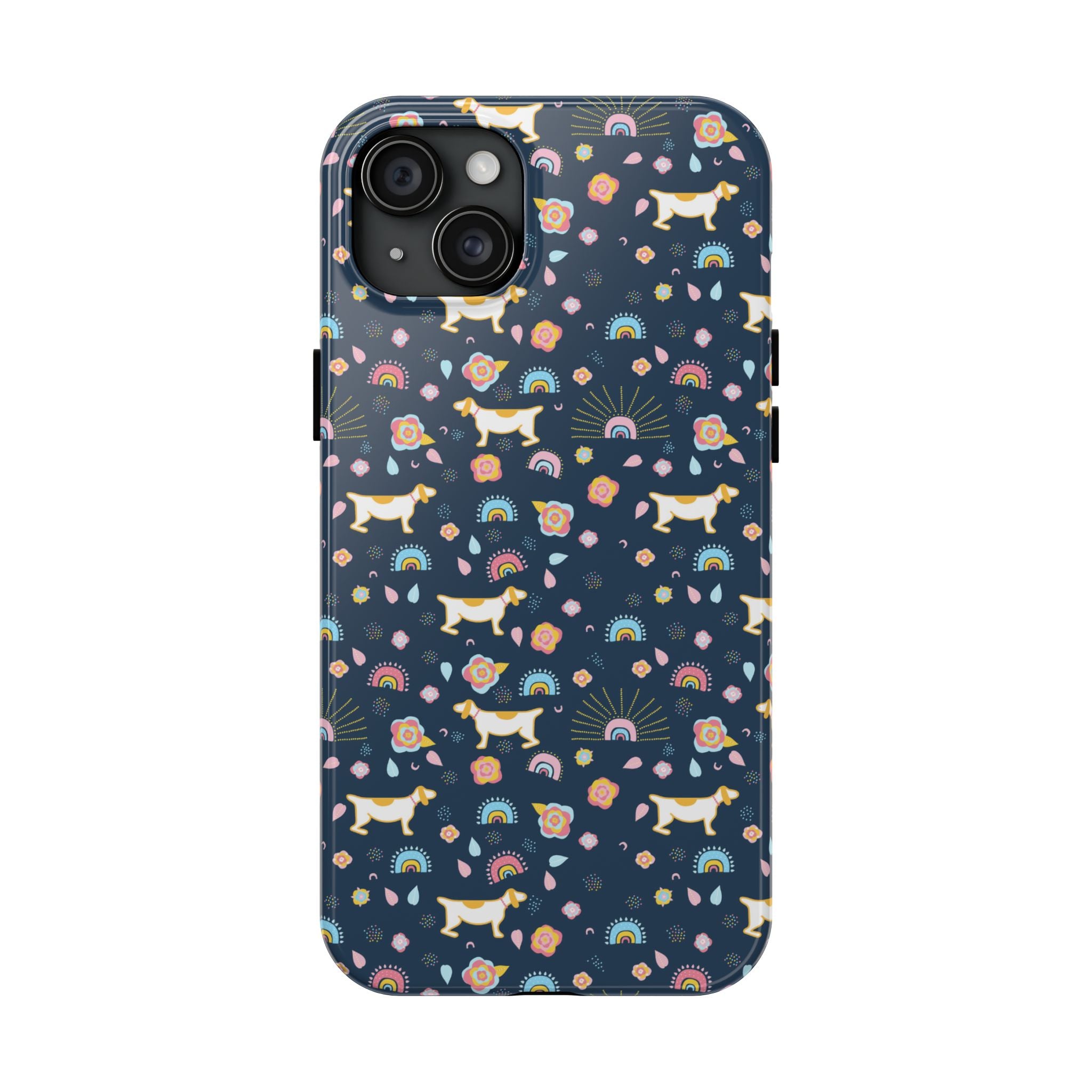 Dachshund Rainbows Tough Phone Case — Cute Floral Wiener Dog Protective Cover