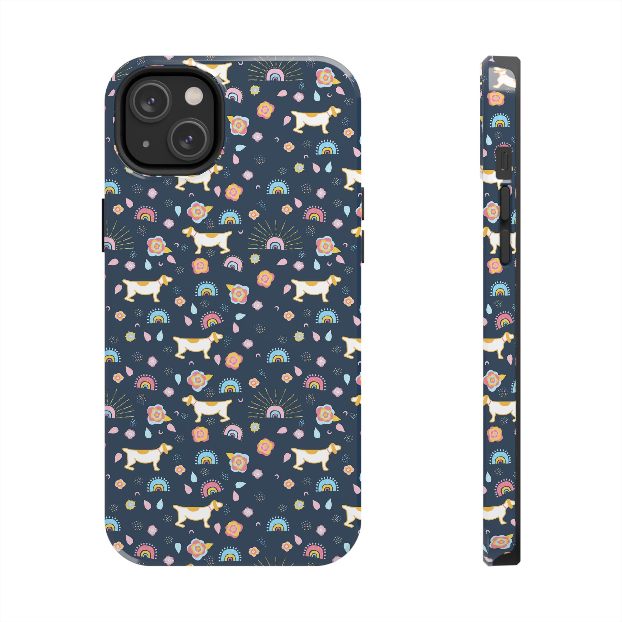 Dachshund Rainbows Tough Phone Case — Cute Floral Wiener Dog Protective Cover