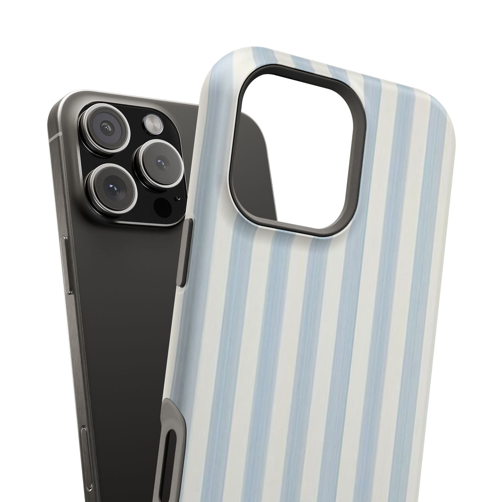 Striped Blue Heart Phone Case — Magnetic Impact-Resistant