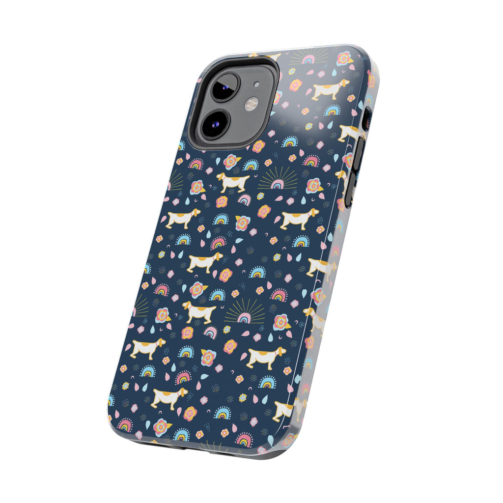 Dachshund Rainbows Tough Phone Case — Cute Floral Wiener Dog Protective Cover